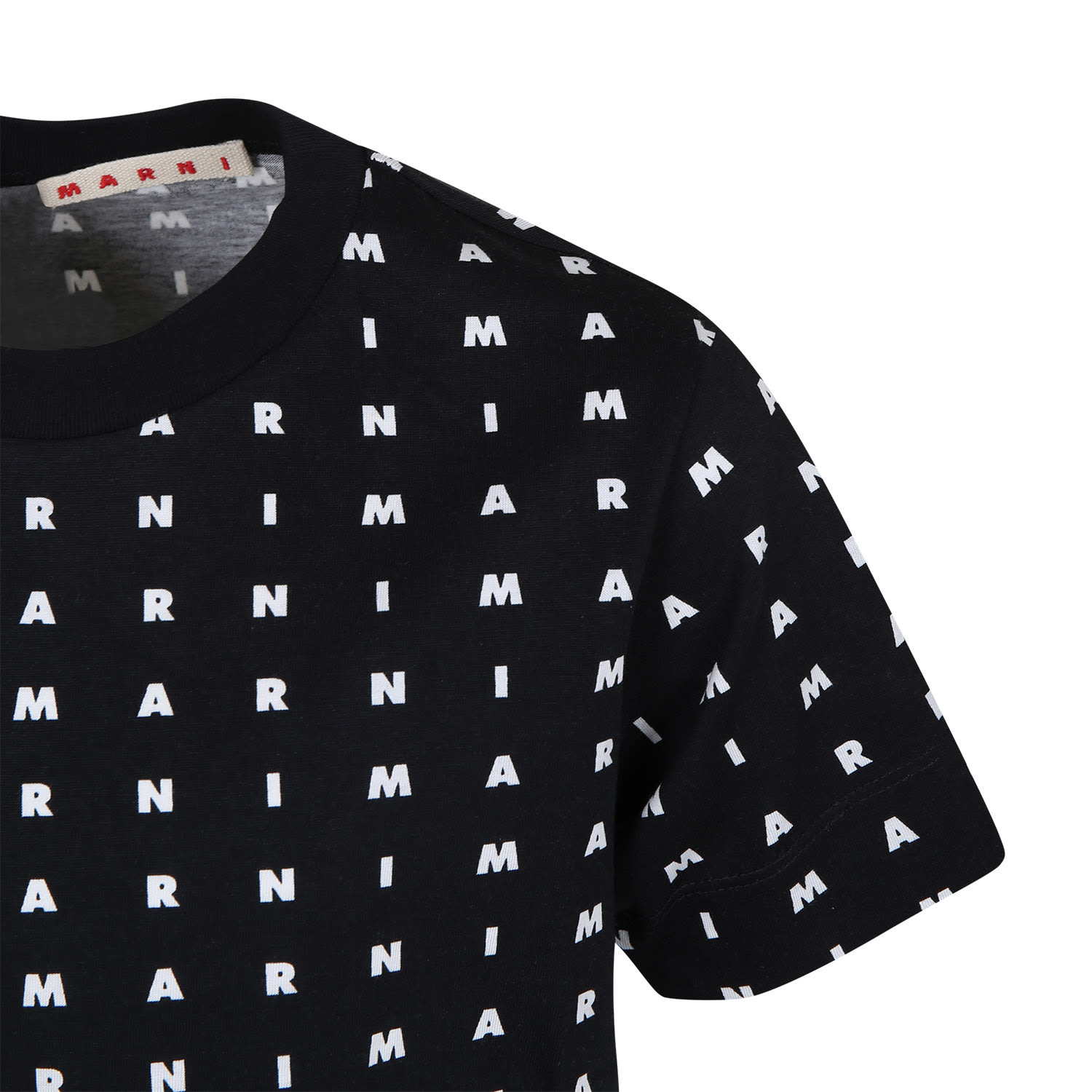 Shop Marni Black T-shirt For Kids With Logo