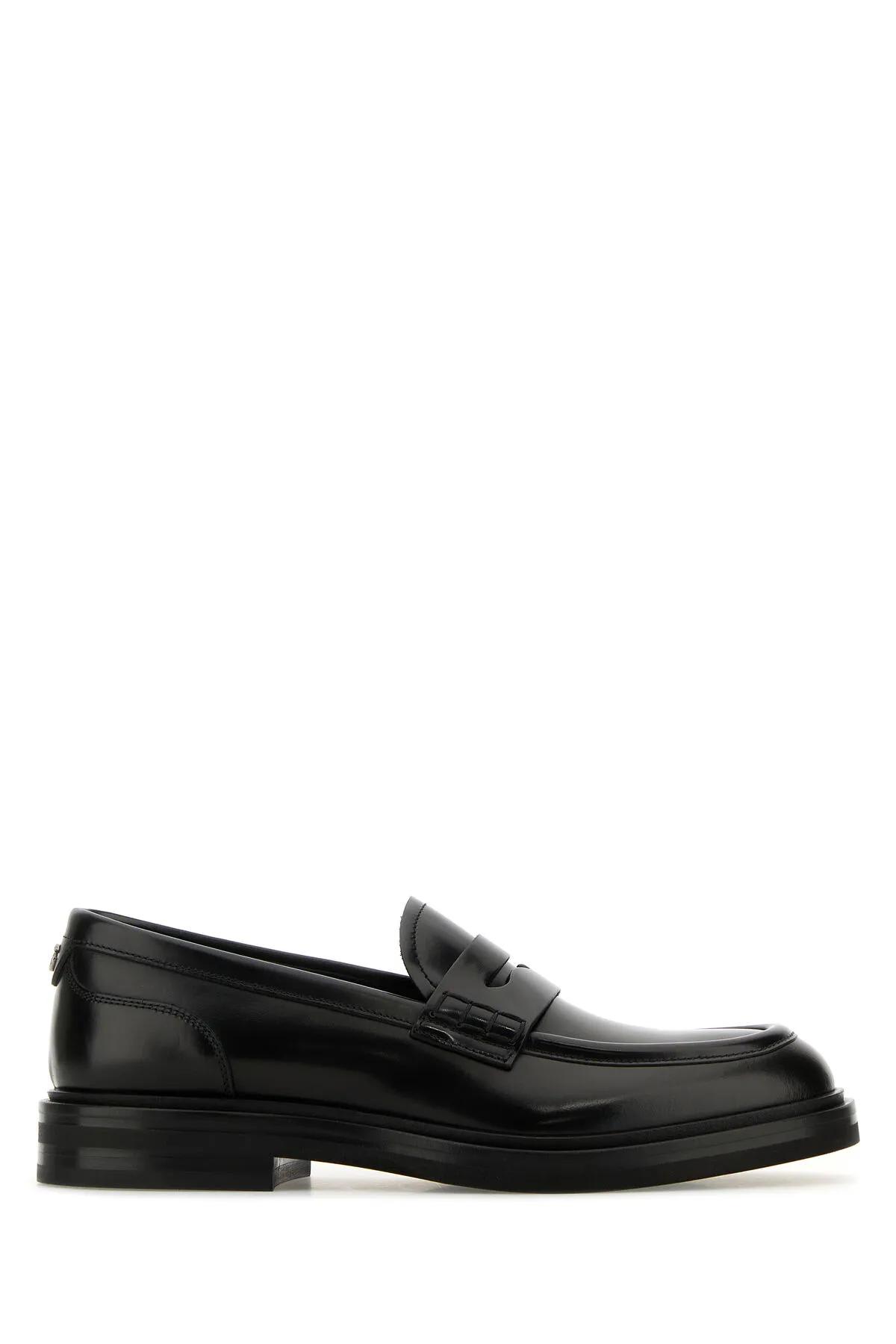 Shop Dolce & Gabbana Black Leather Loafers