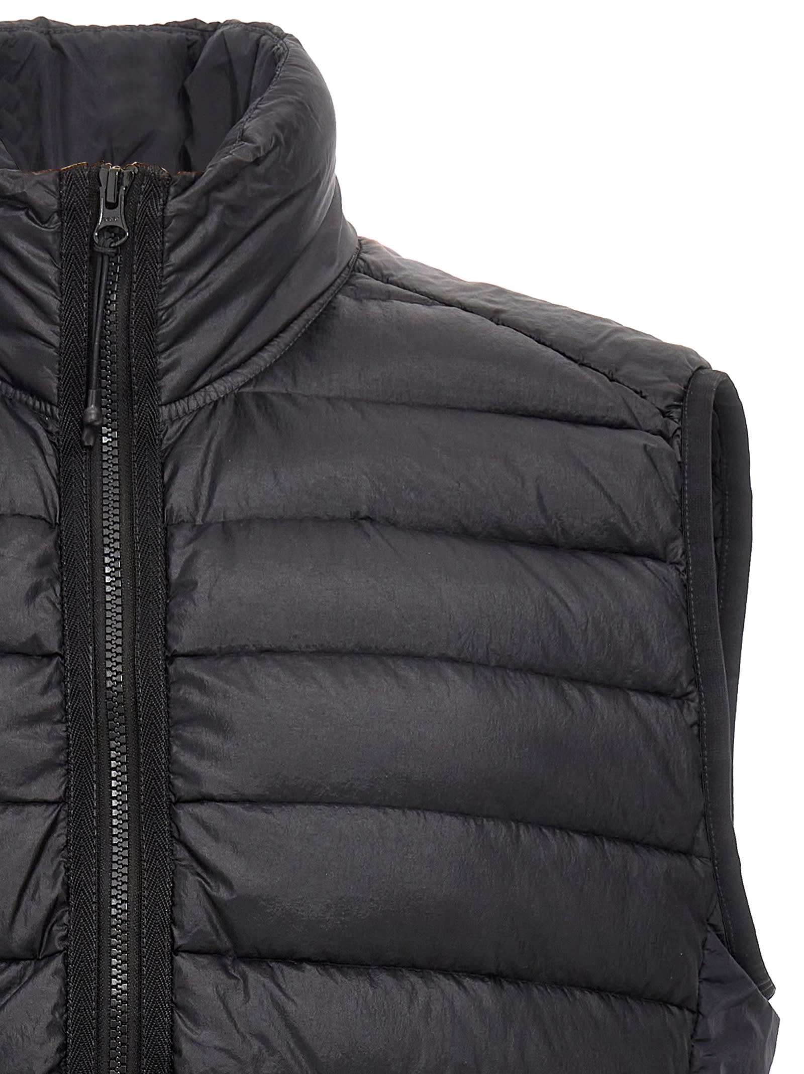 Shop Stone Island Loom Woven Chambers R-nylon Down-tc Vest In Black