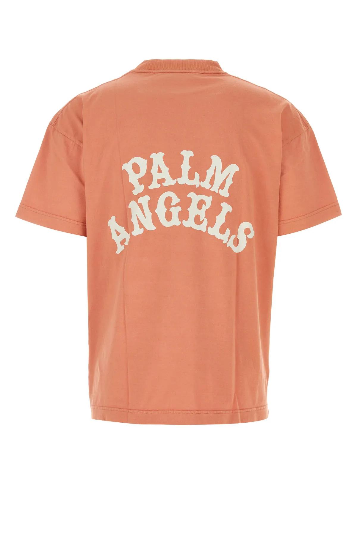 Shop Palm Angels Dark Pink Cotton T-shirt In Pink Multicolor