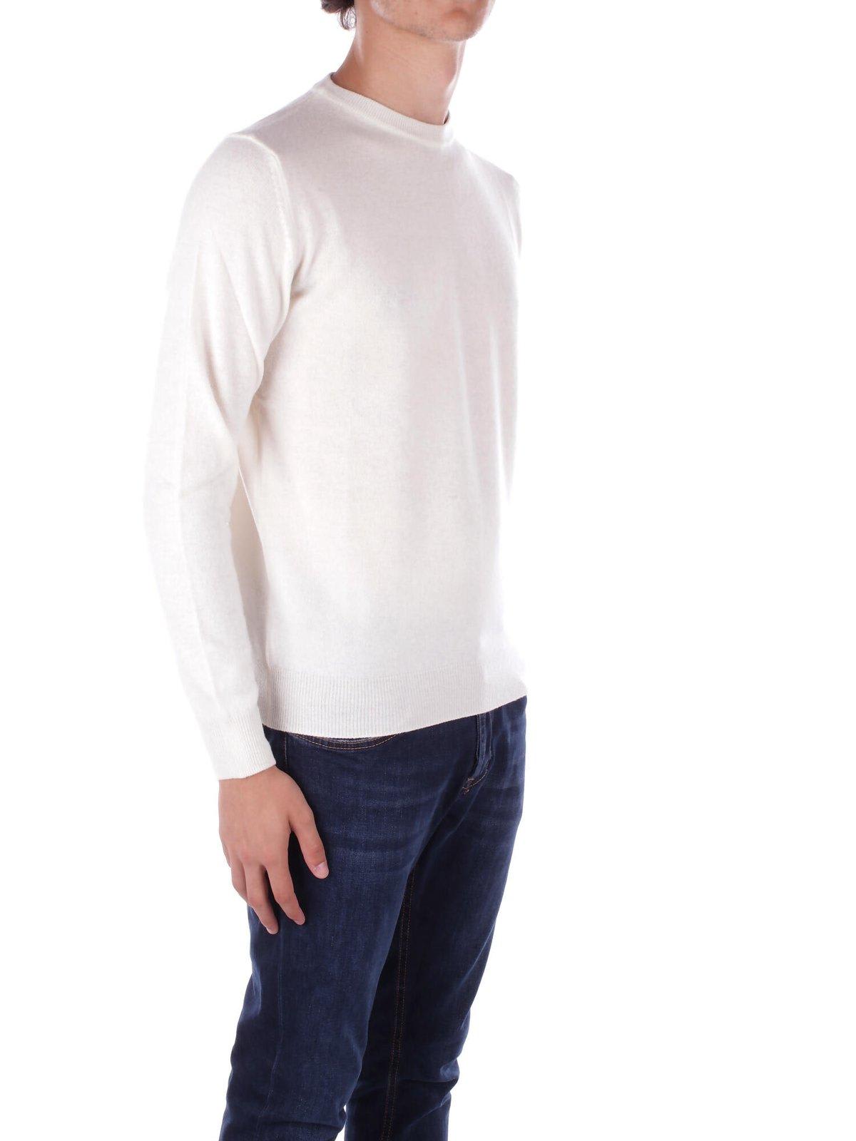 Woolrich Logo Embroidered Crewneck Jumper In White