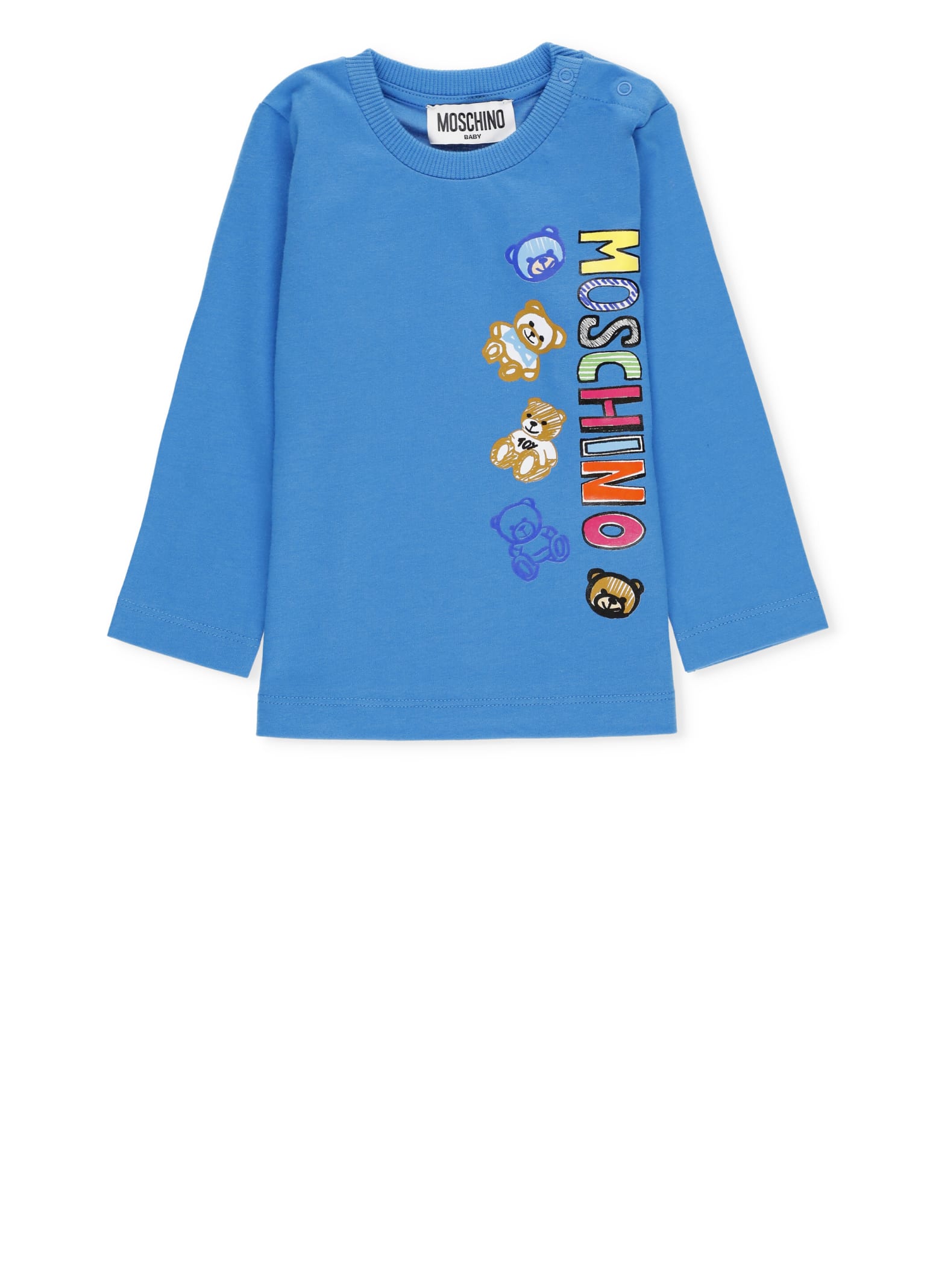 Moschino Babies' T-shirt With Print In Blue