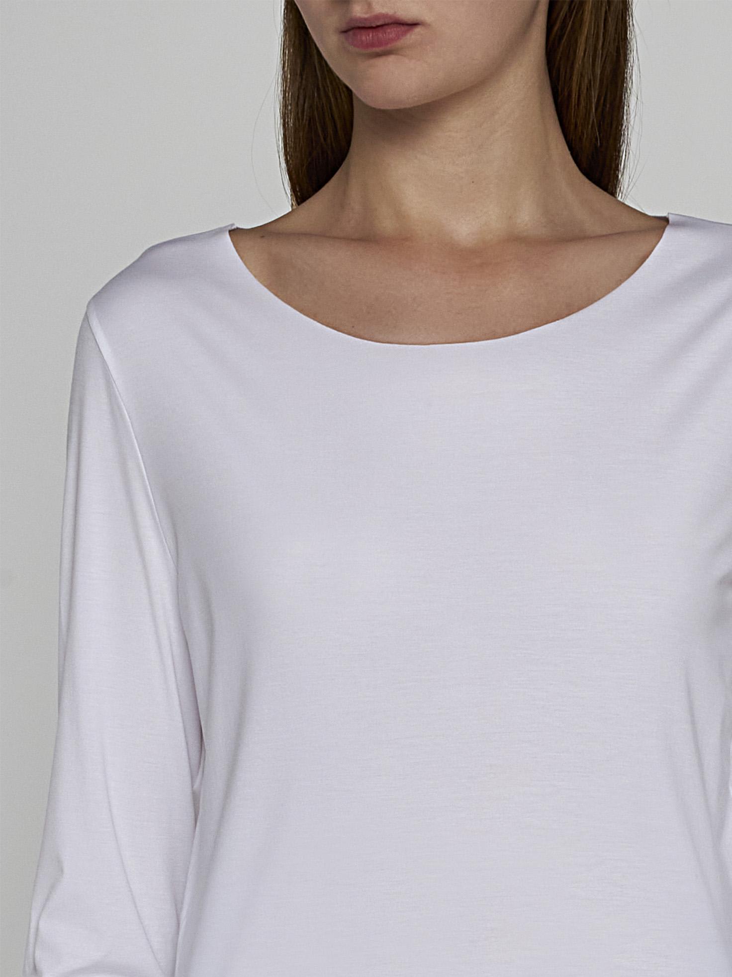 Shop Wolford Aurora Long Sleeves Modal Top In White