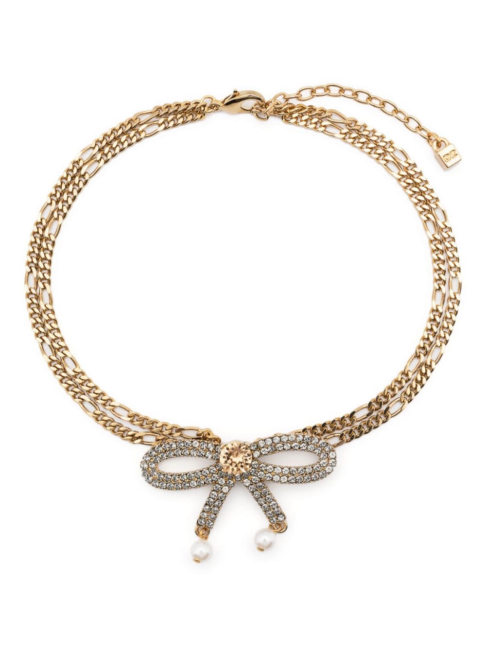Shop Dsquared2 Metal Strass Choker In Light Gold