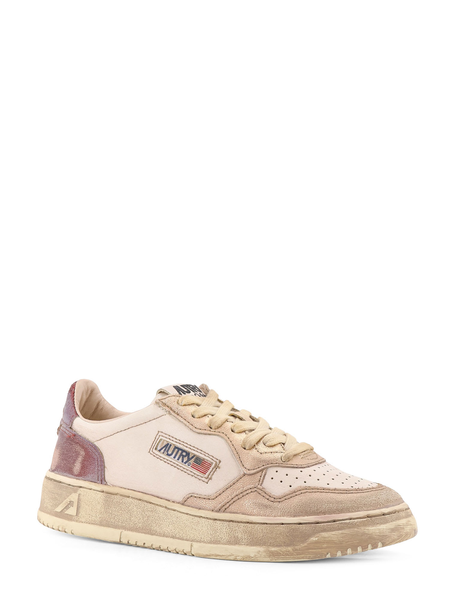 Autry Super Vintage Low-top Leather Sneakers In Neutral