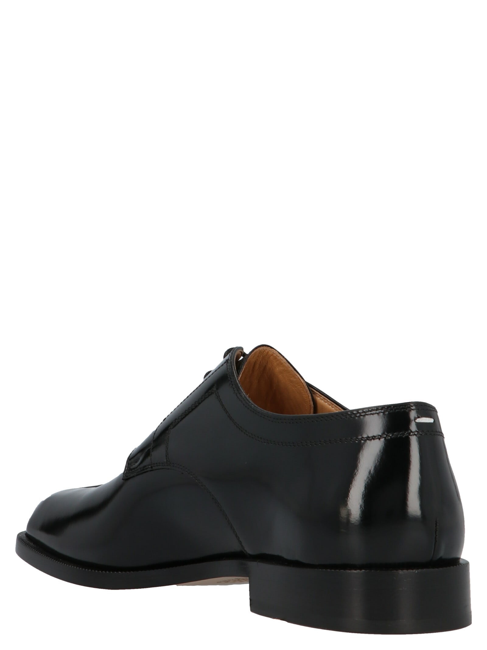 Shop Maison Margiela Tabi Lace Up Shoes In Black