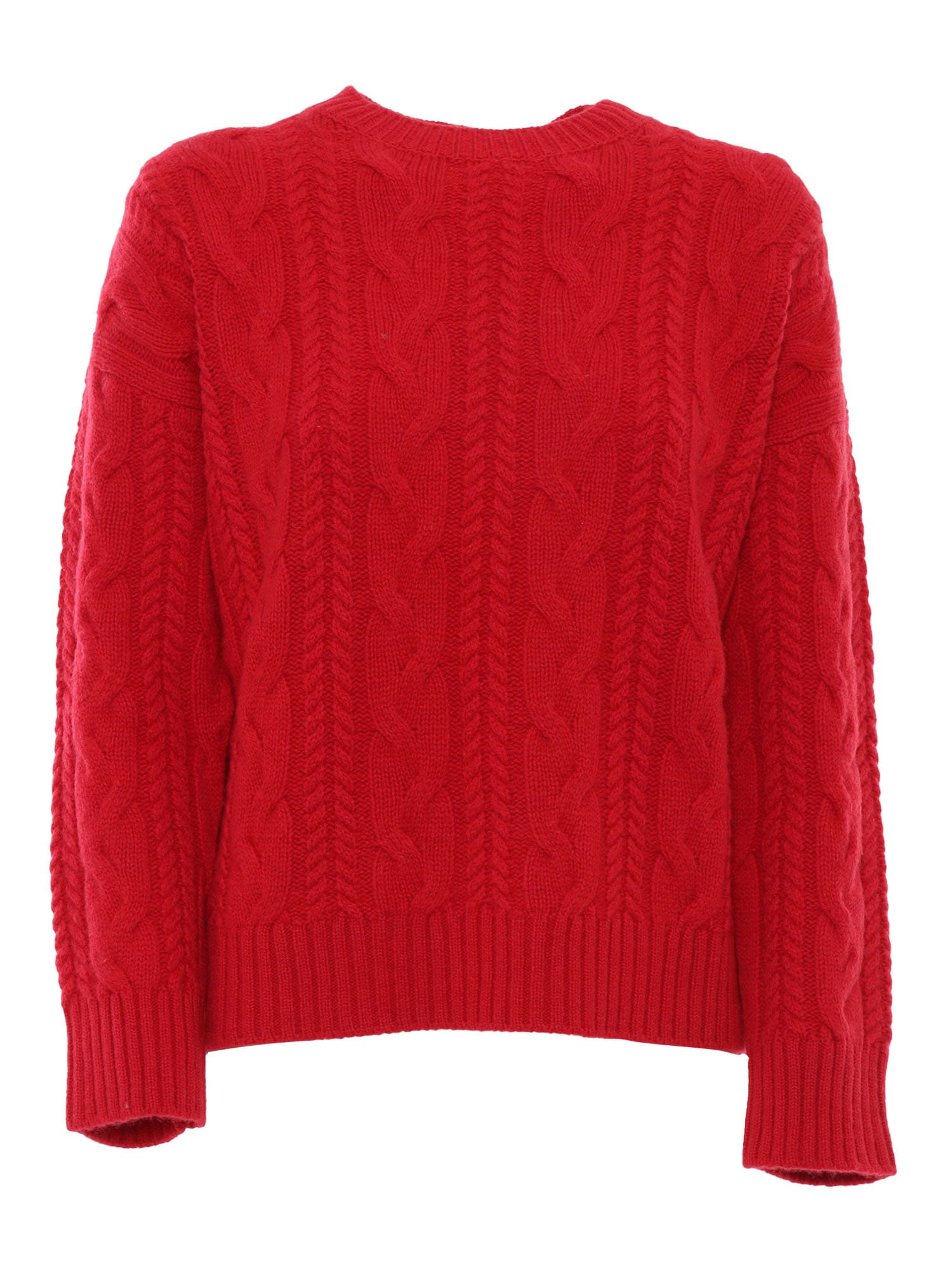 Shop Kangra Braided Crewneck Sweater In Red