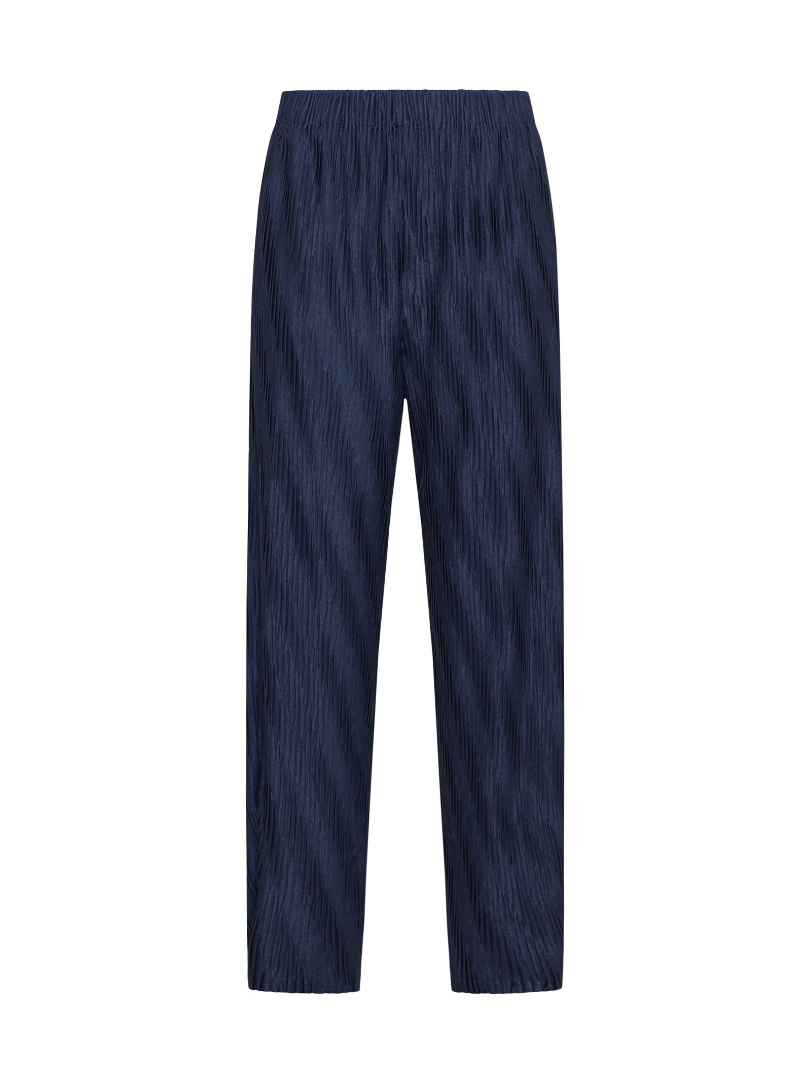 Shop Giorgio Armani Pants In Blu Abisso