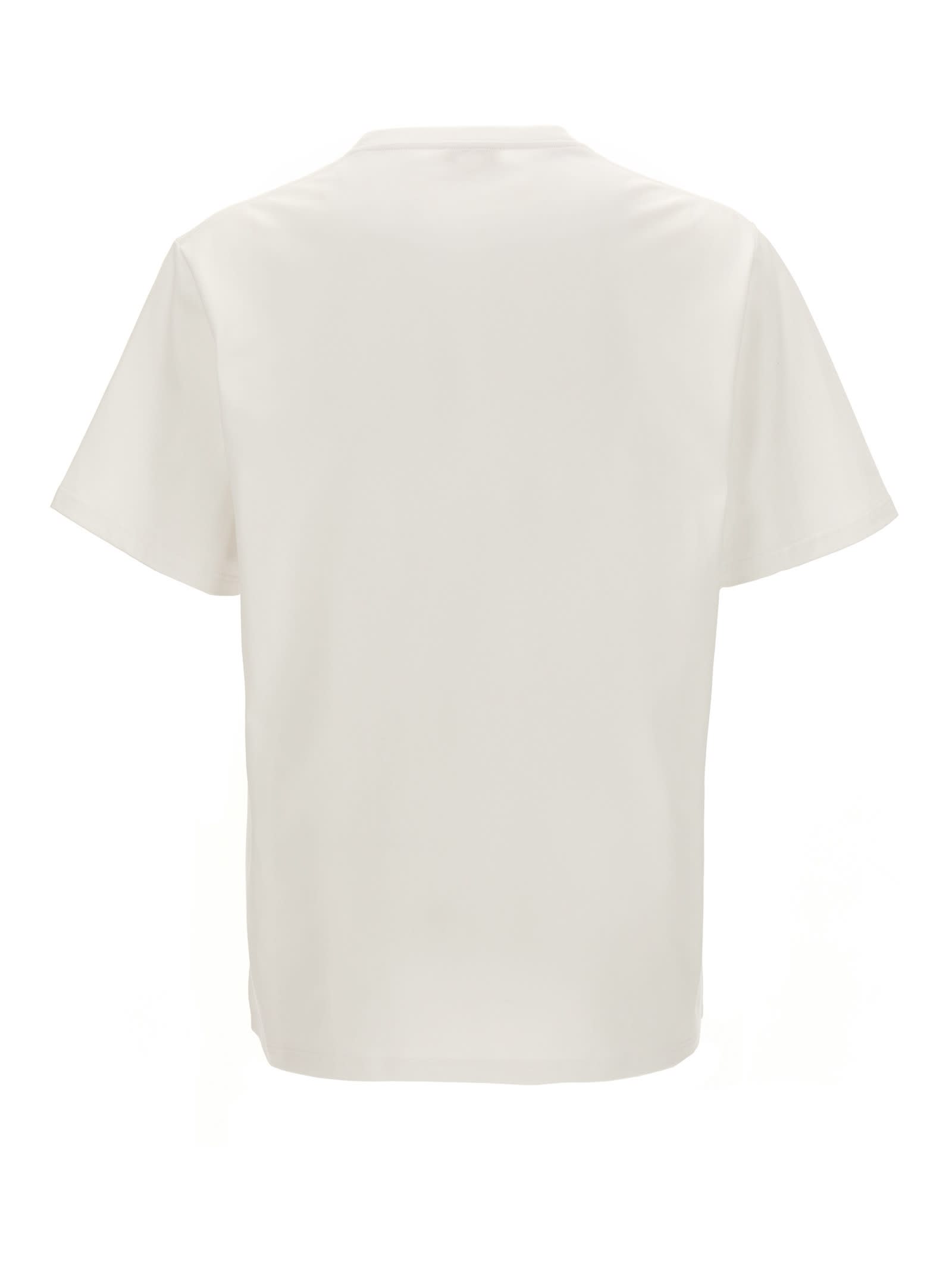 Alexander Mcqueen Printed Compact Cotton T-shirt In White/black