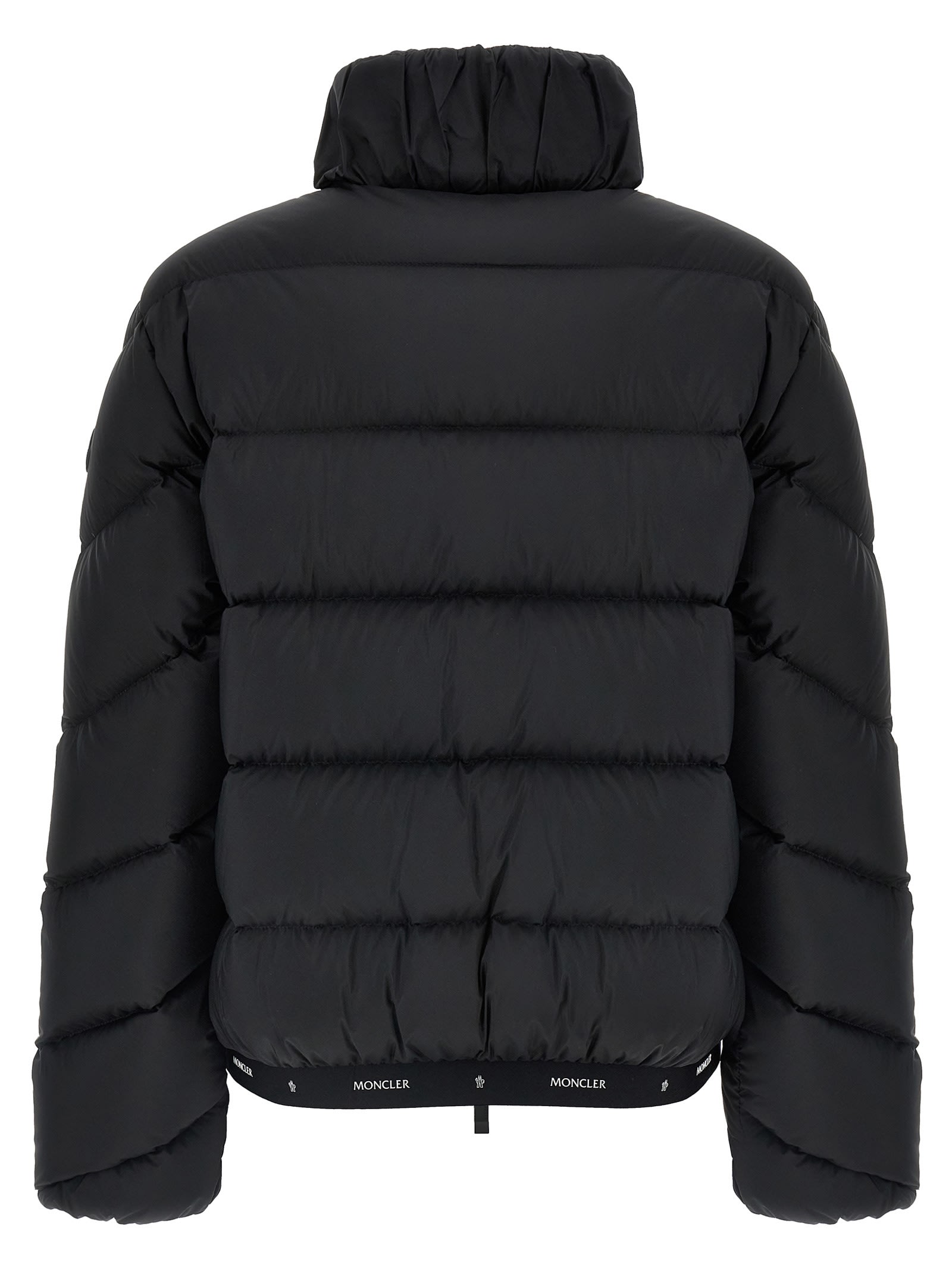 Moncler Grignan Diagonal-quilted Short Down Jacket Black In Black