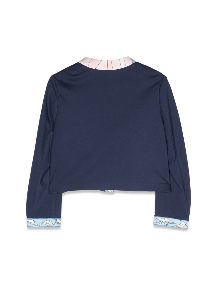 Pucci Knitted Jacket In Blue
