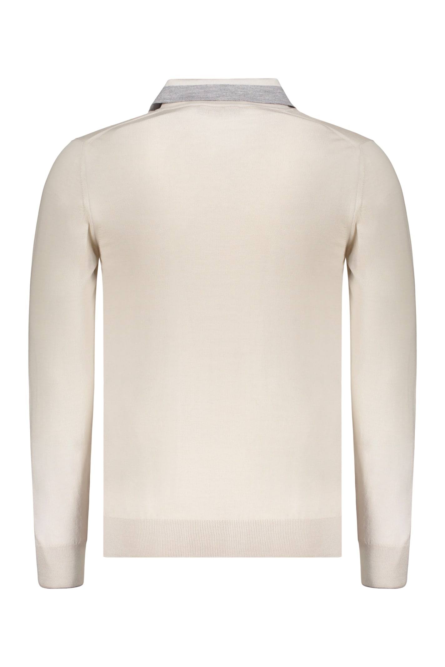 Moorer Chic Light Sweater With Polo Collar In Neutral