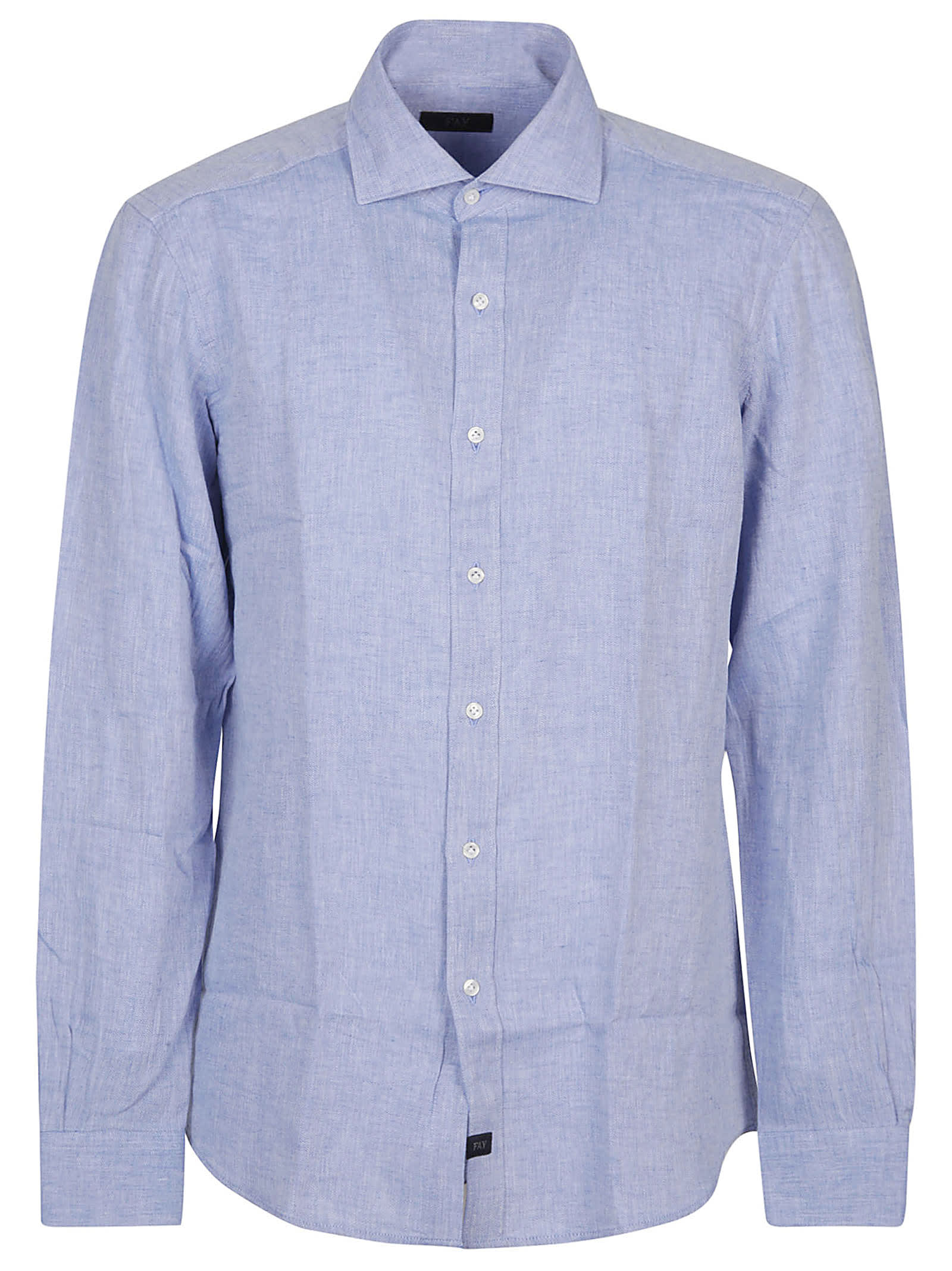 Shop Fay Long Sleeve Shirt In Cobalto Chiaro