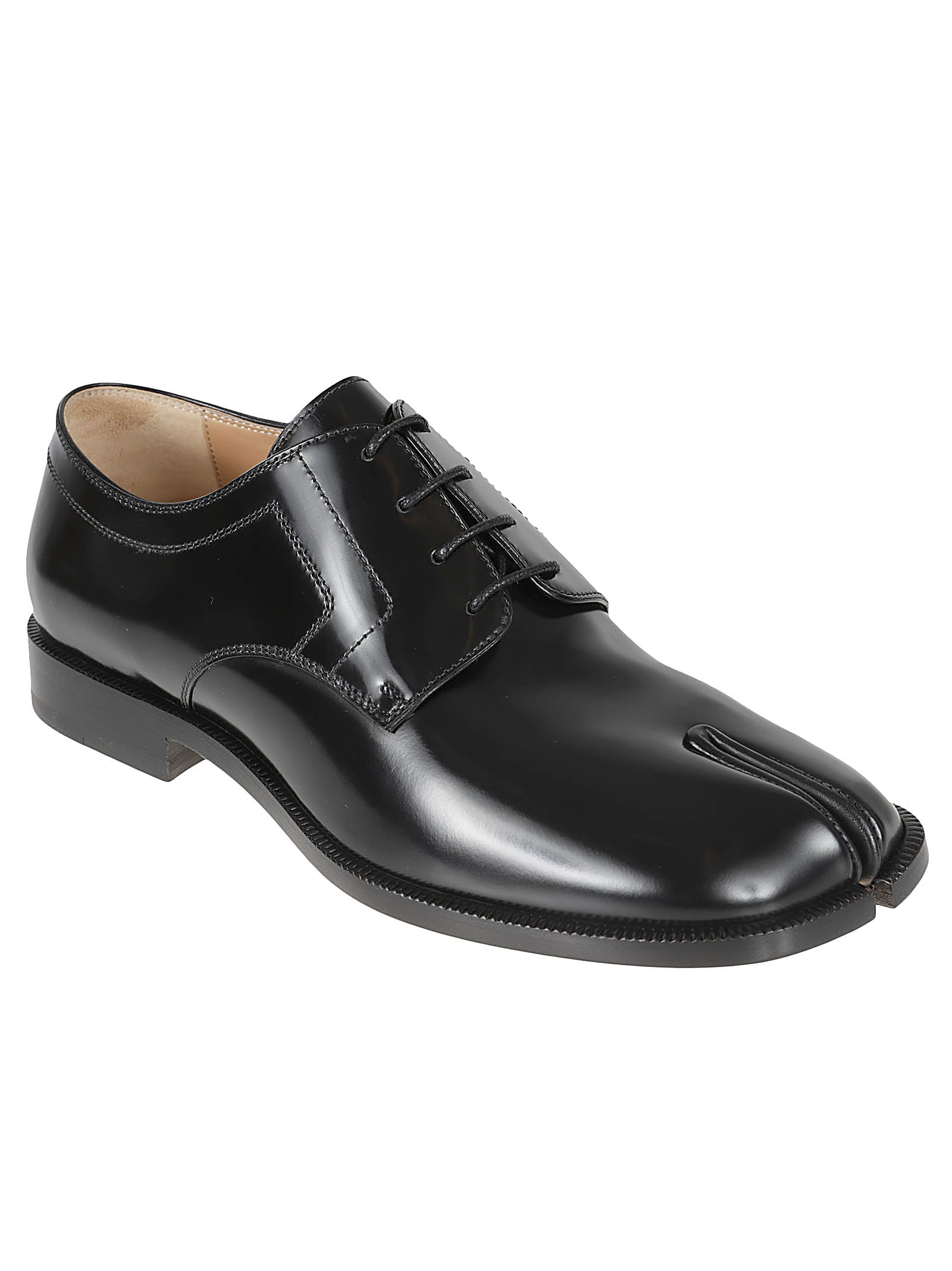 Maison Margiela Brown Tabi Lace-up Oxfords In Black