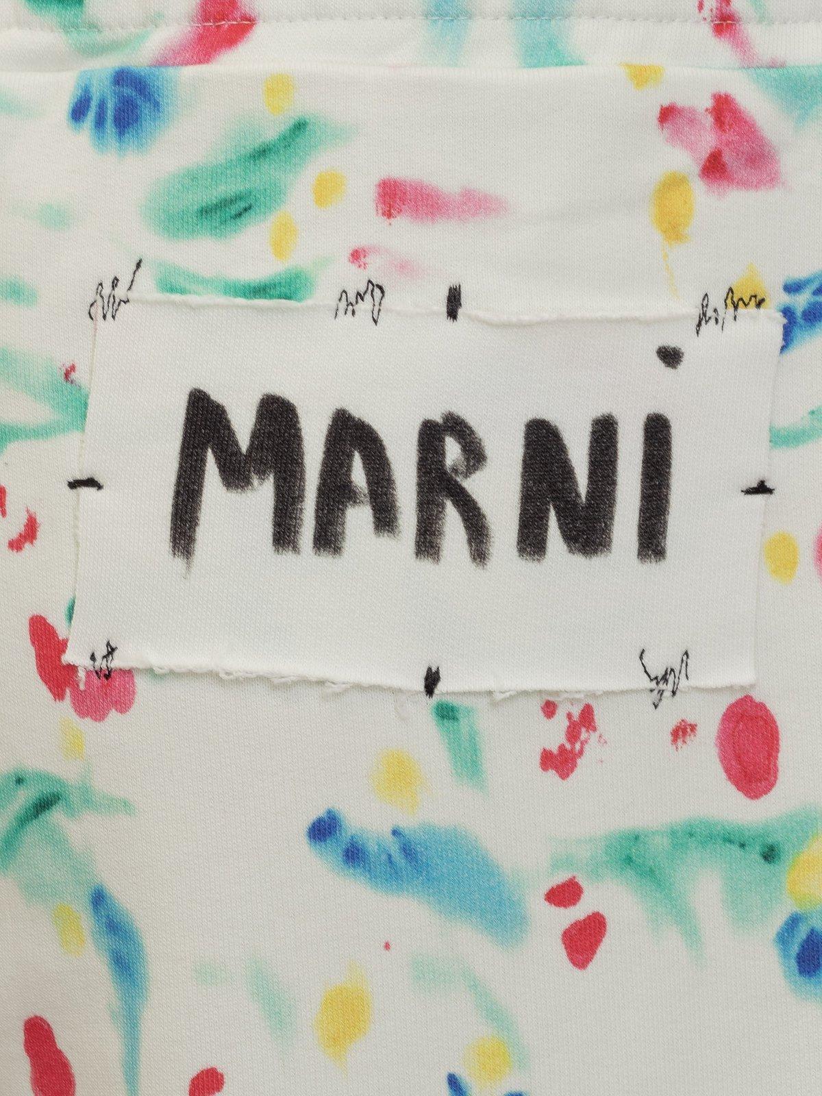 Shop Marni Logo Patch Motif Printed Pants