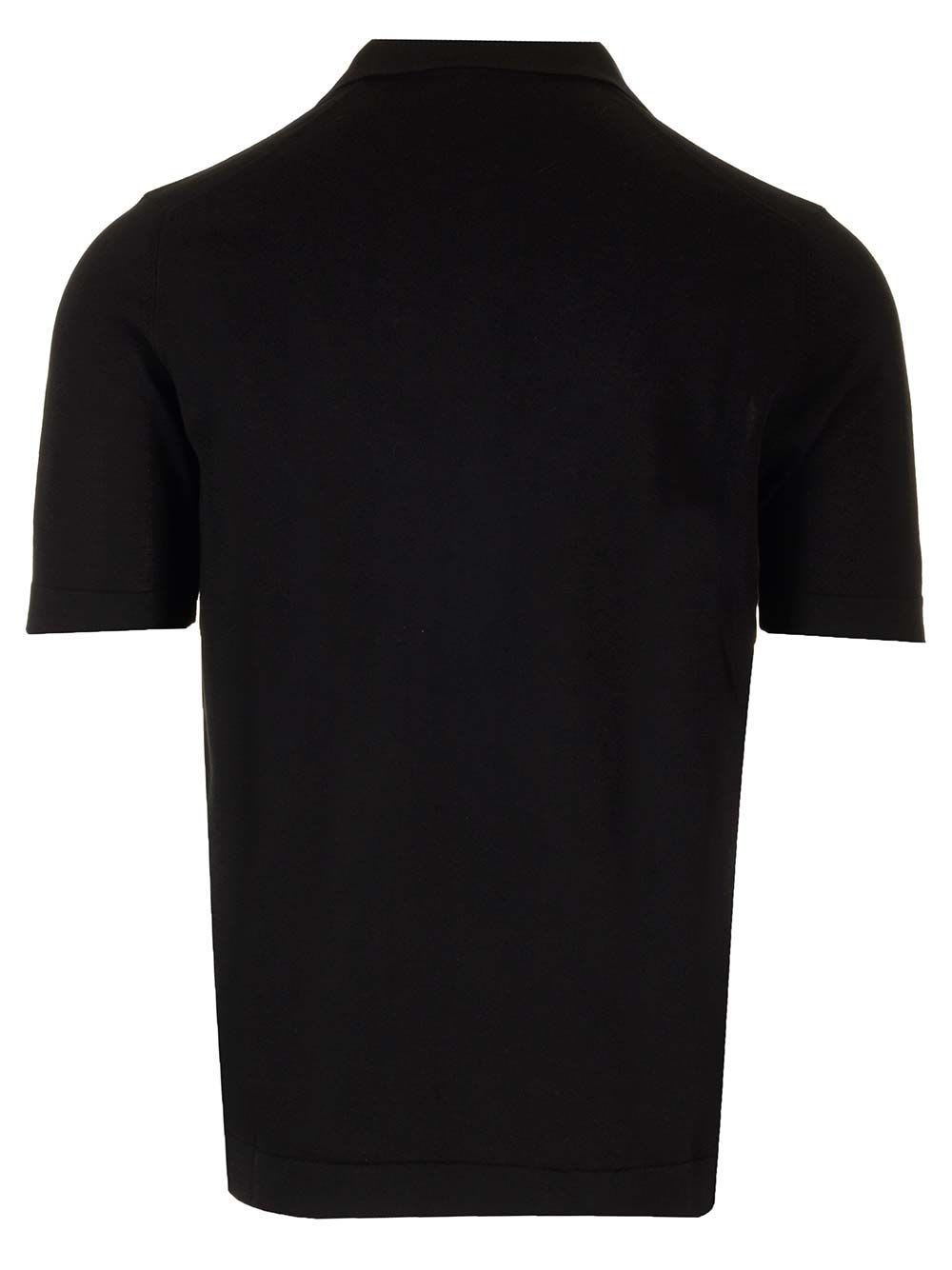 Shop Tagliatore Slub Jersey Shirt In Black