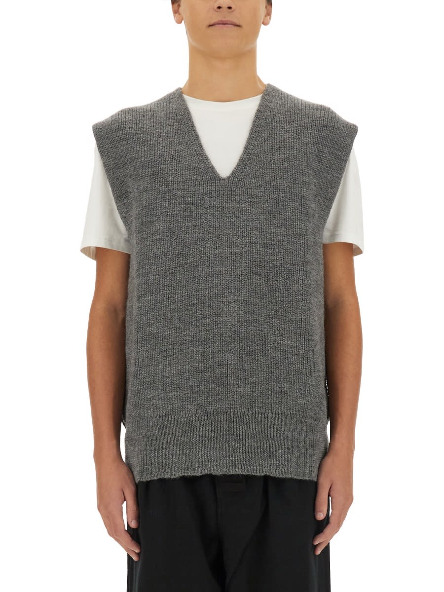 Shop Margaret Howell Wool Vest In Grey