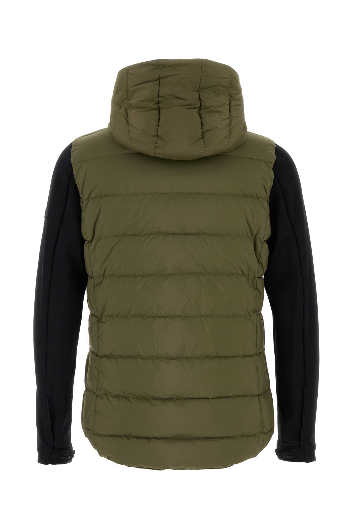 Tatras Long Quilted Down Jacket With Adjustable Cuffs In Khaki