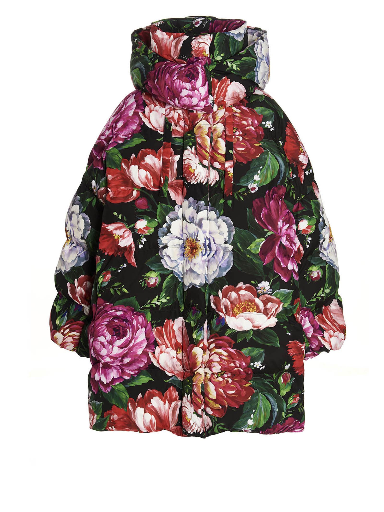Dolce & Gabbana Floral Print Midi Down Jacket