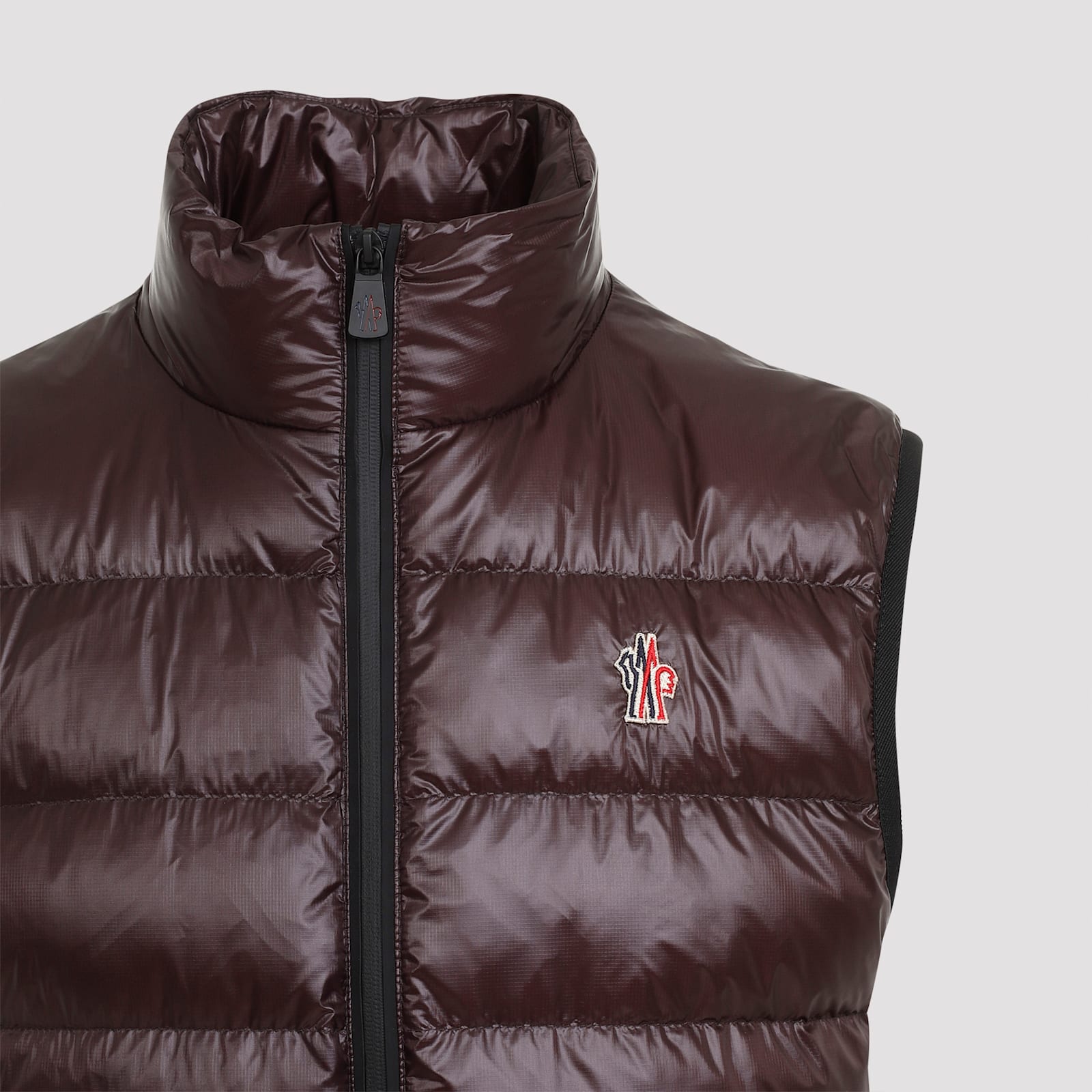 Shop Moncler Polyester Vest In E Dark Red