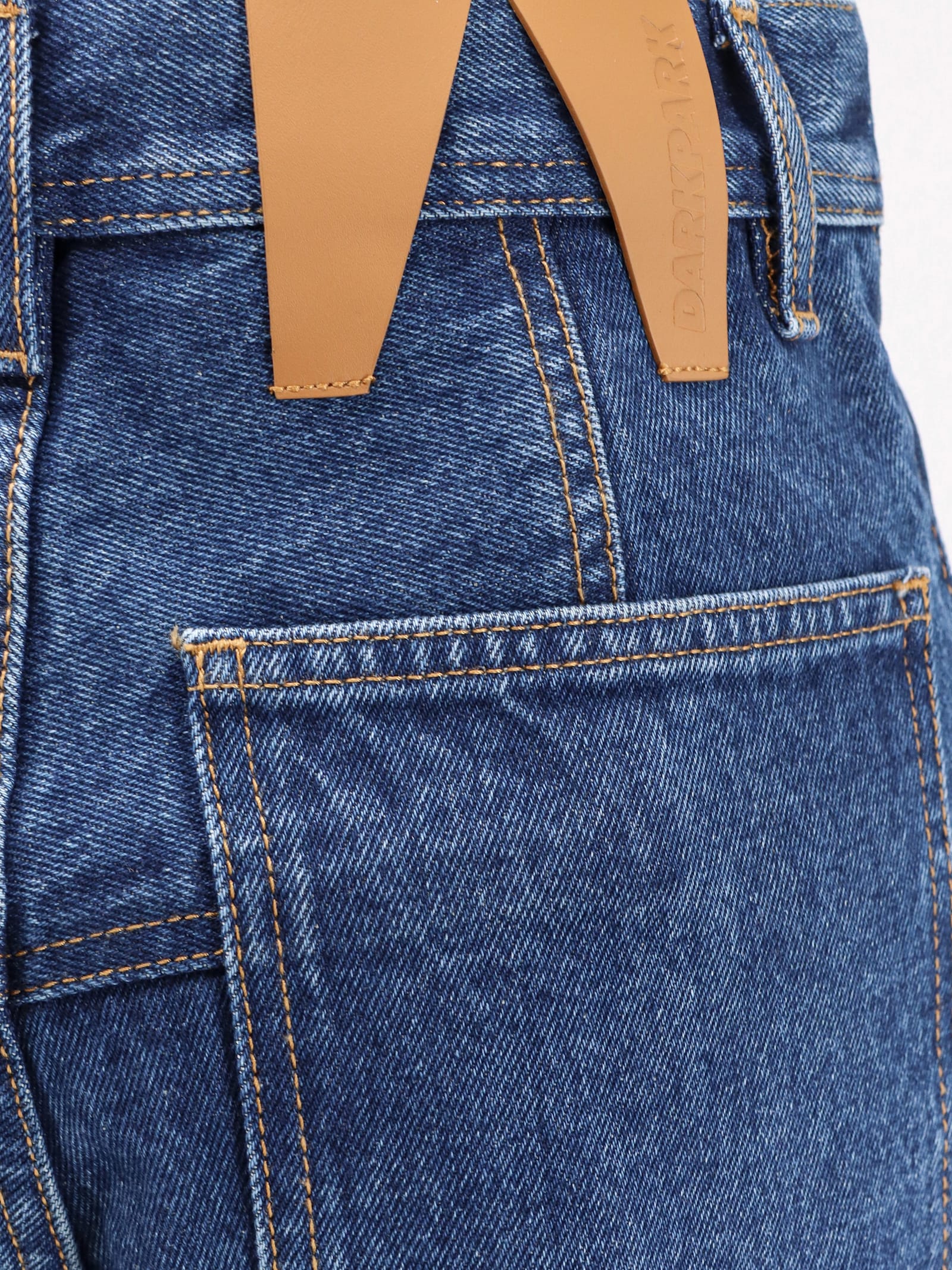 Darkpark Womens Blue Pleat Wash Lu Pleated Straight-leg Denim Jeans In Blue