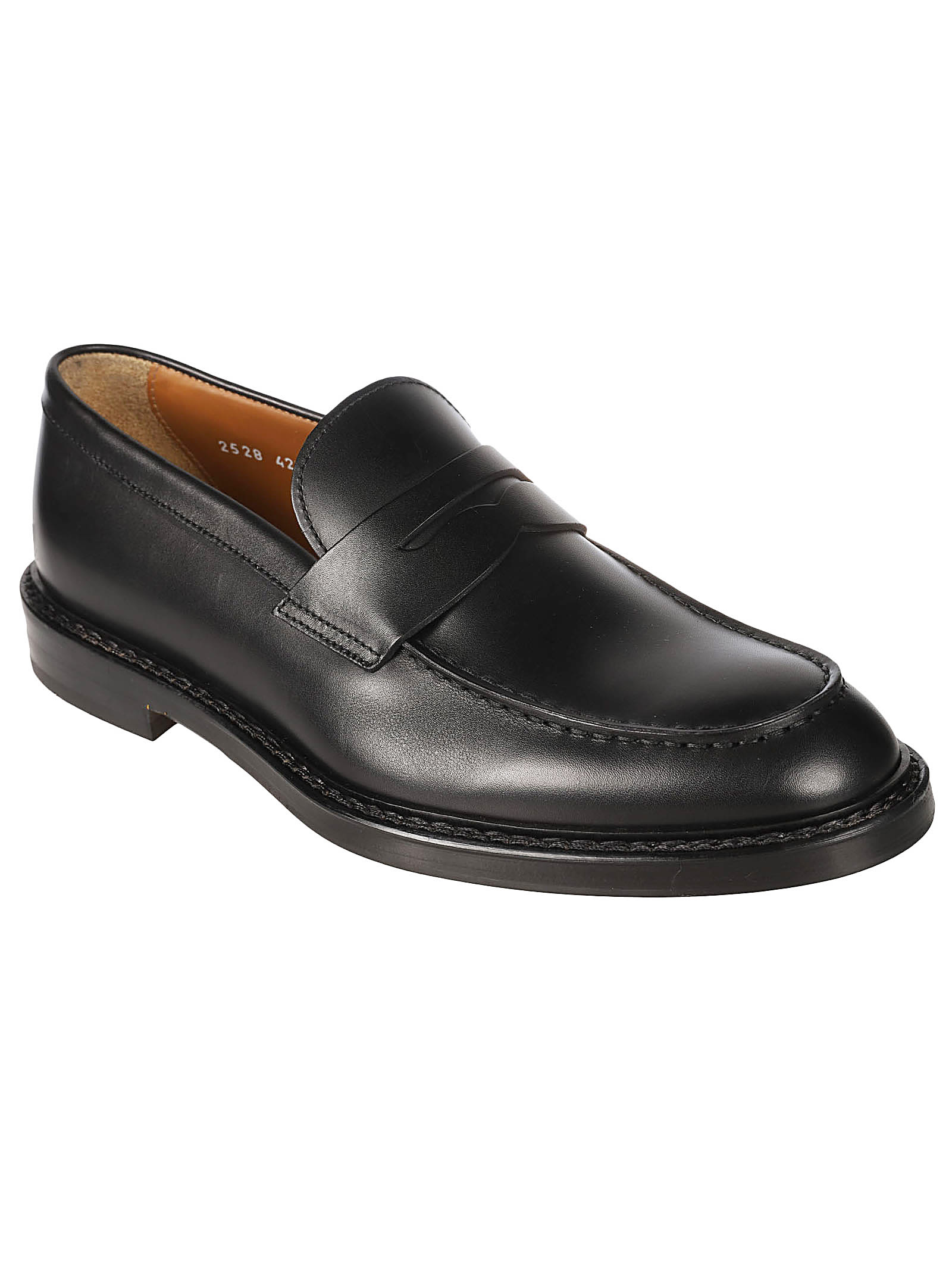 Shop Doucal's Penny Loafers In Nero/fondo Nero