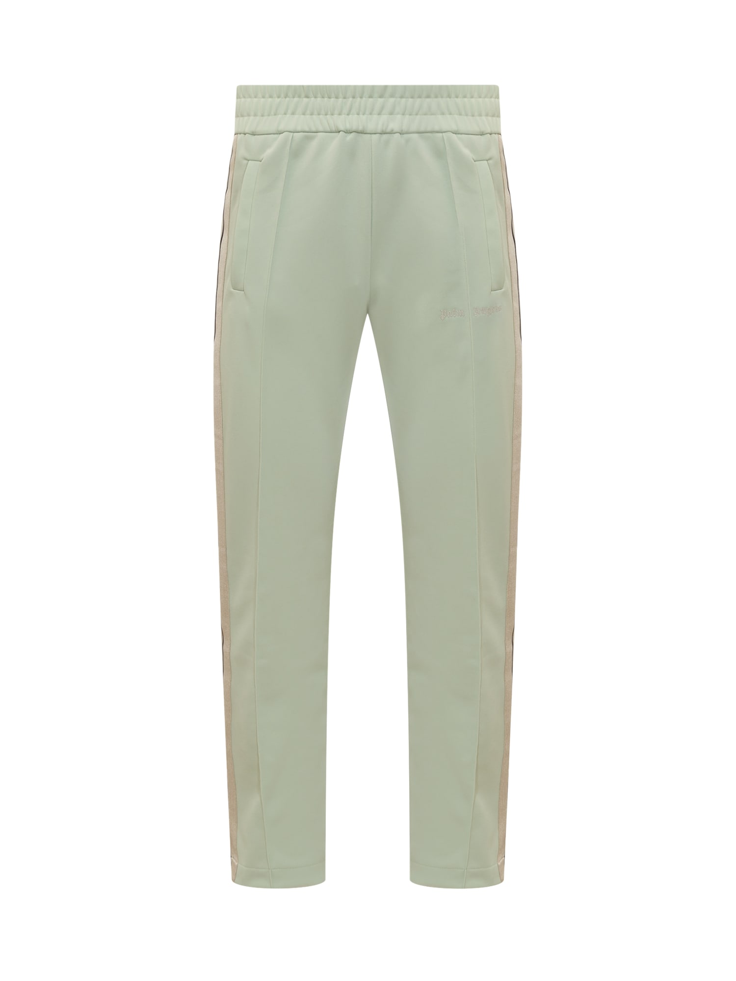 Shop Palm Angels Logo Track Pants In Mint-off White