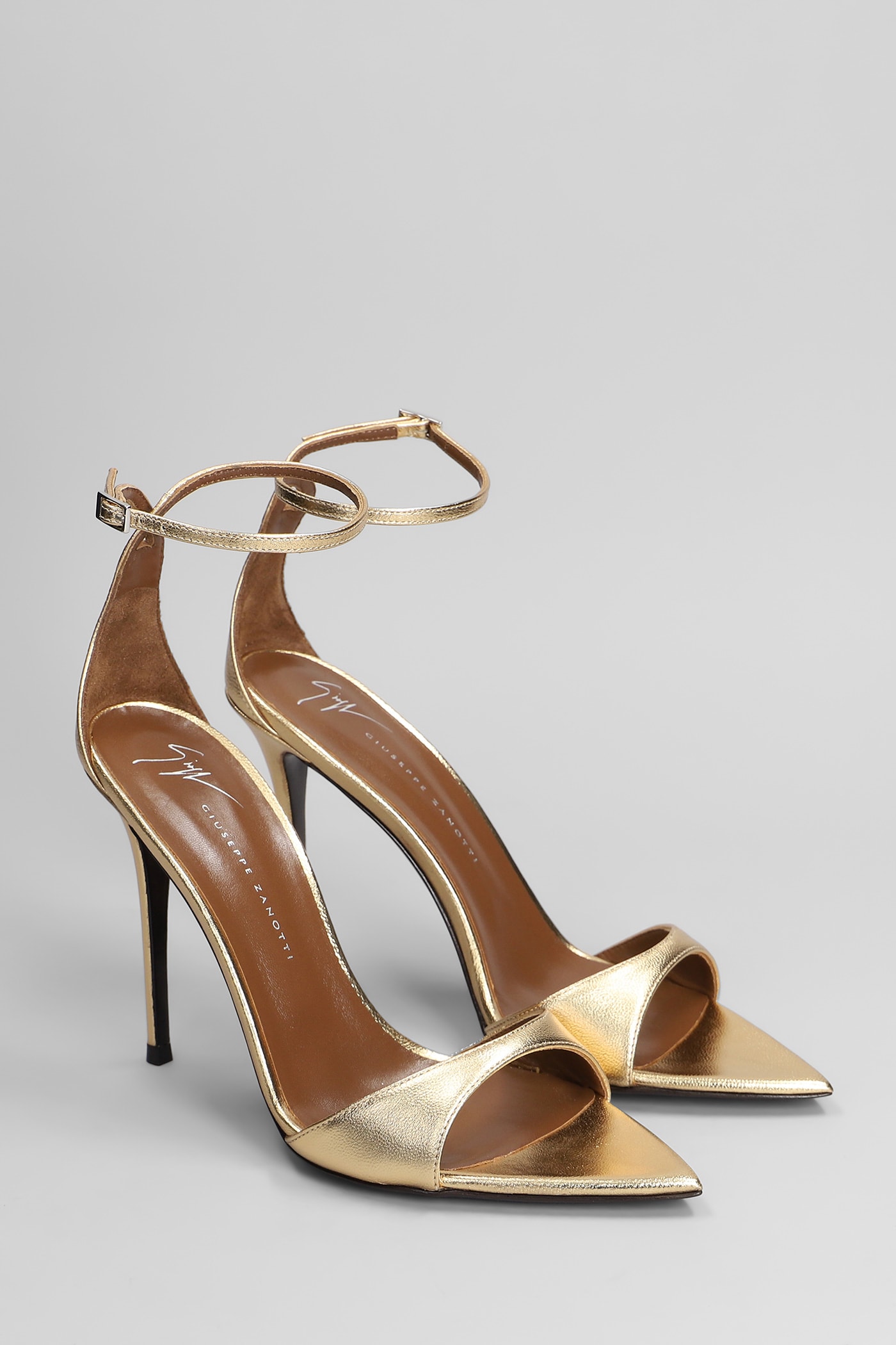 Giuseppe Zanotti Intriigo Strap 105 Sandals In Gold Leather