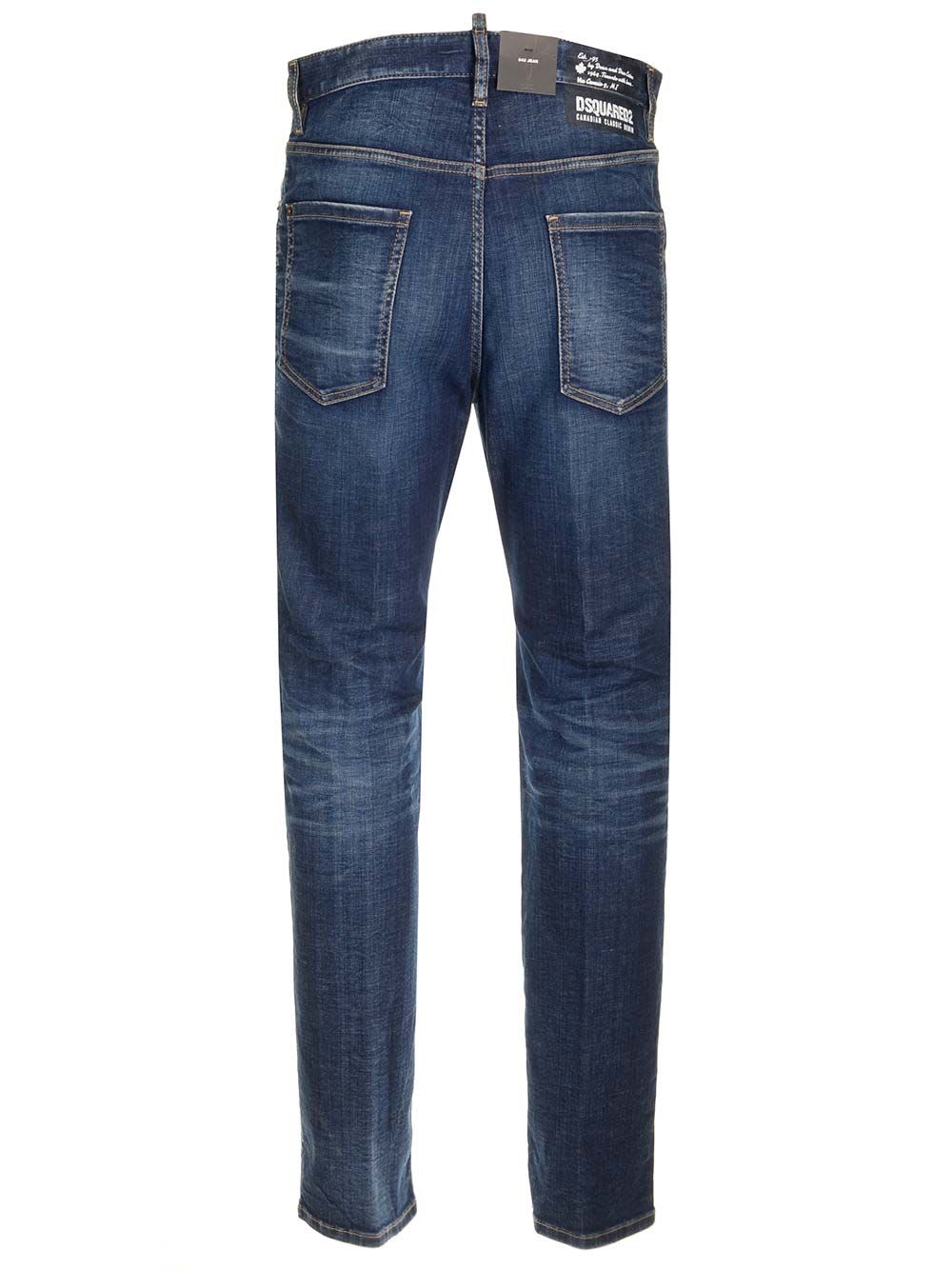 Shop Dsquared2 642 Stretch Jeans In Navy Blue