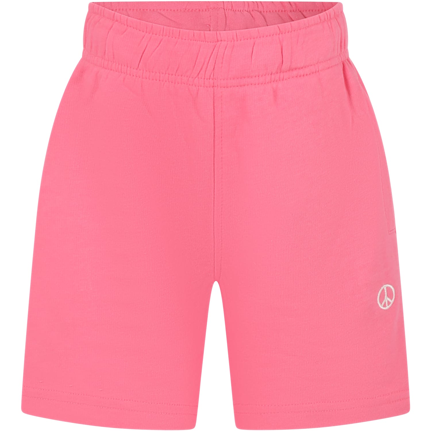 Molo Kids' Pink Shorts For Girl With Logo Patch
