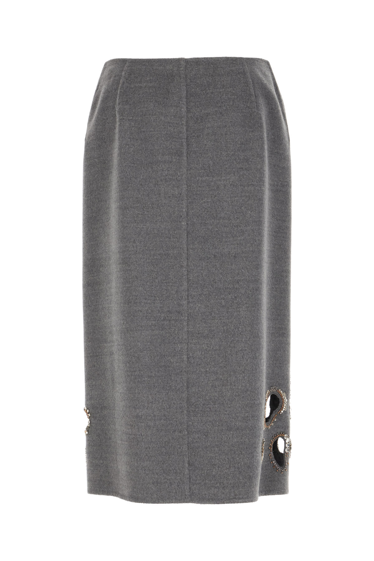 Fabiana Filippi Crystal-embellished Cut-out Skirt In Gray