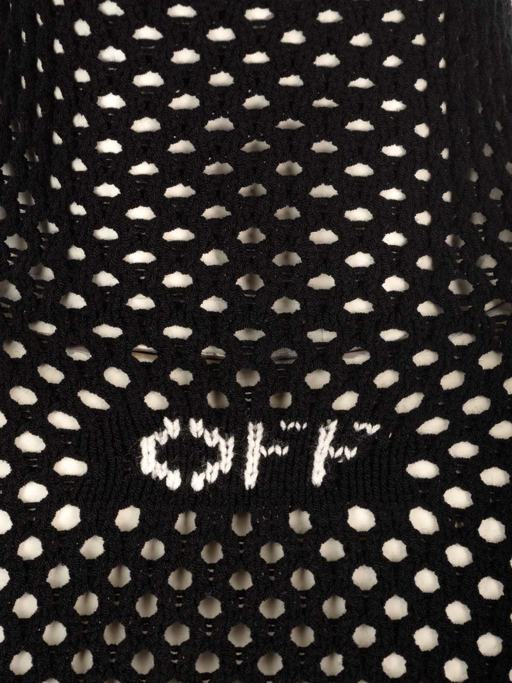 Shop Off-white Black Mesh Turtleneck With Logo