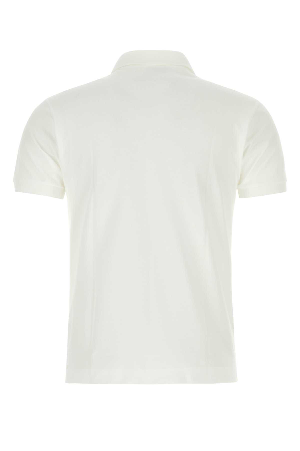 Shop Lacoste White Piquet Polo Shirt In 001