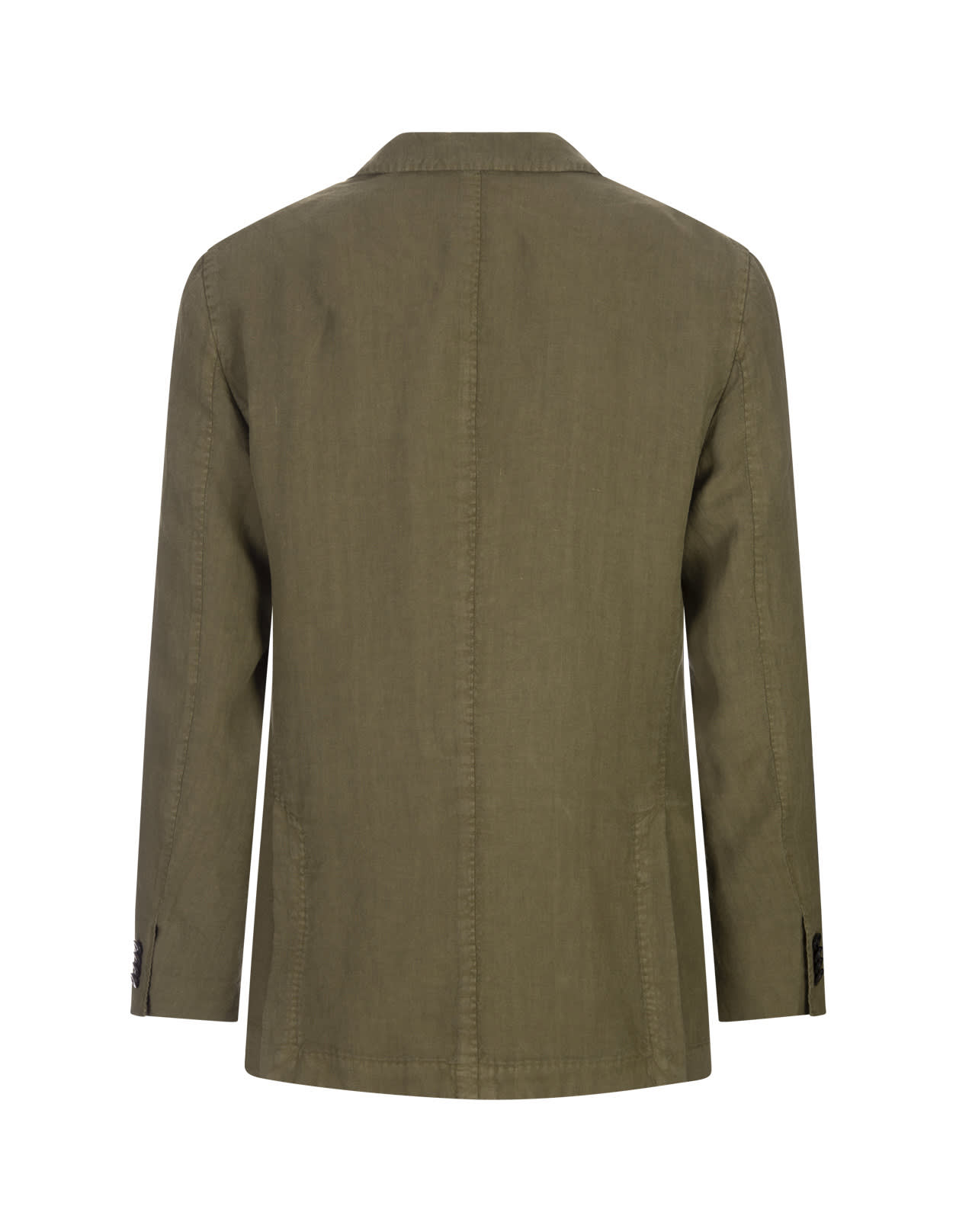 Shop Boglioli Military Green Linen Regular Fit Blazer