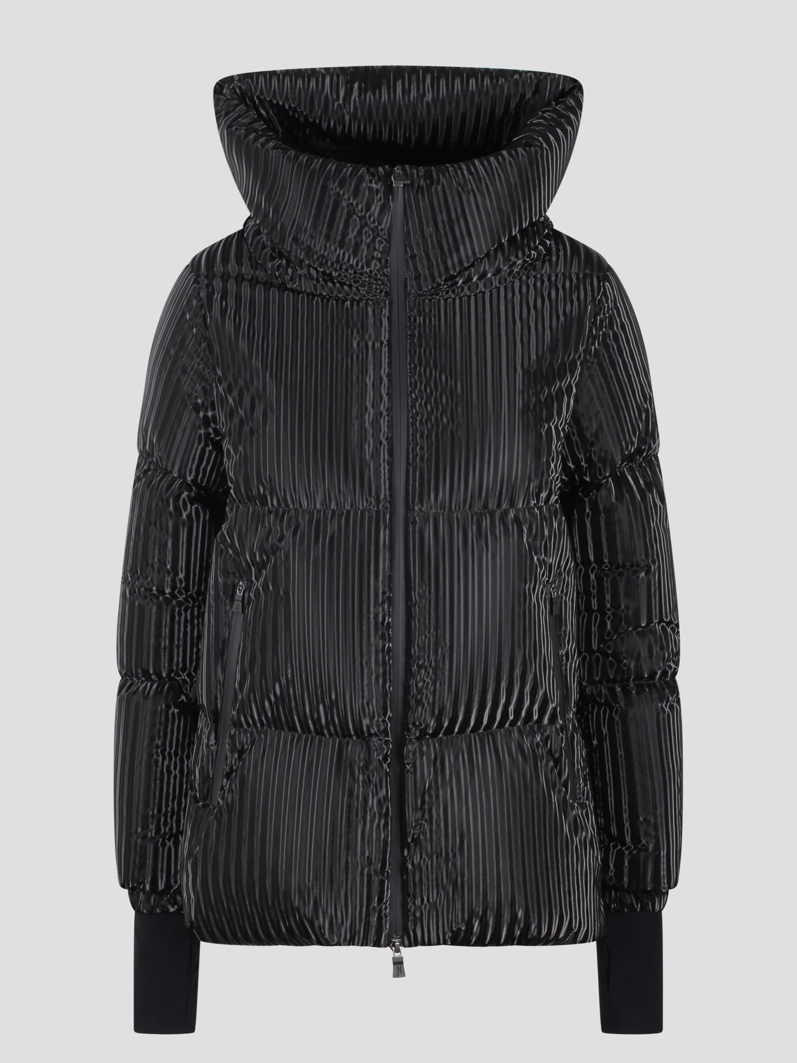 Shop Herno 3d Effect Nylon Down Jacket In Black