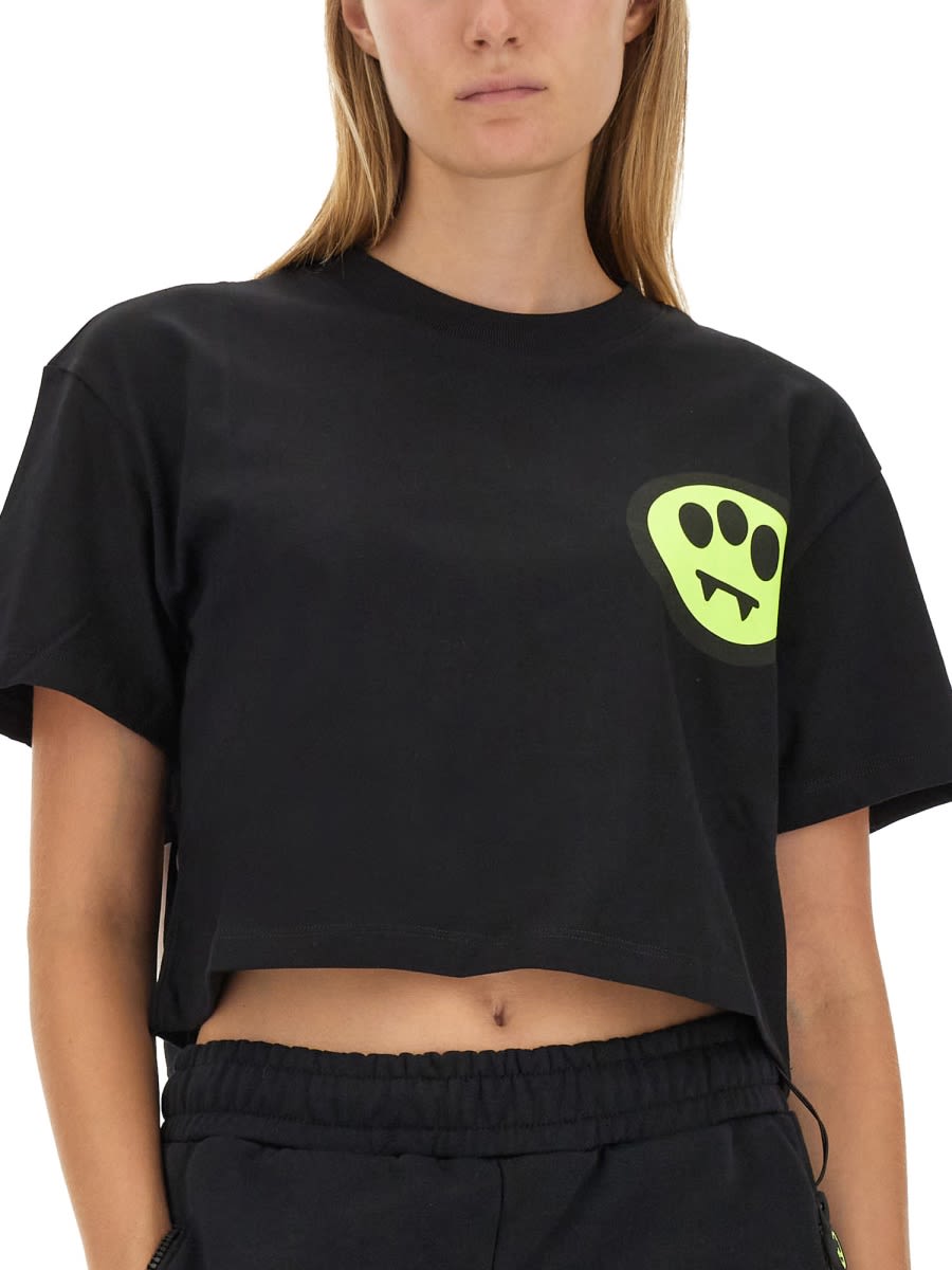 Shop Barrow Cropped Fit T-shirt In Black