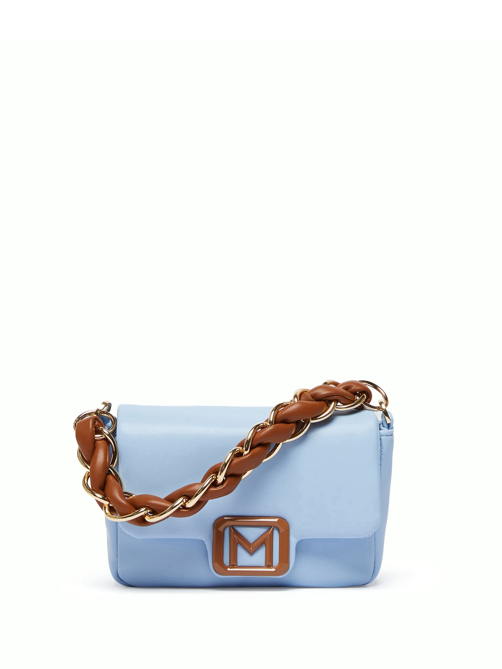 Marella Blue Woven Shoulder Bag With Logo