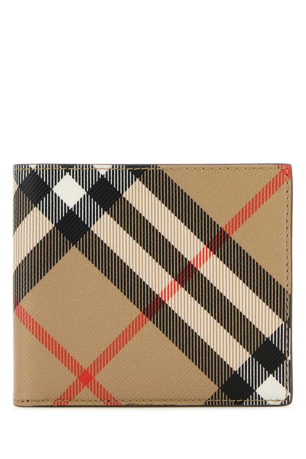 Shop Burberry Printed E-canvas Wallet In Sand