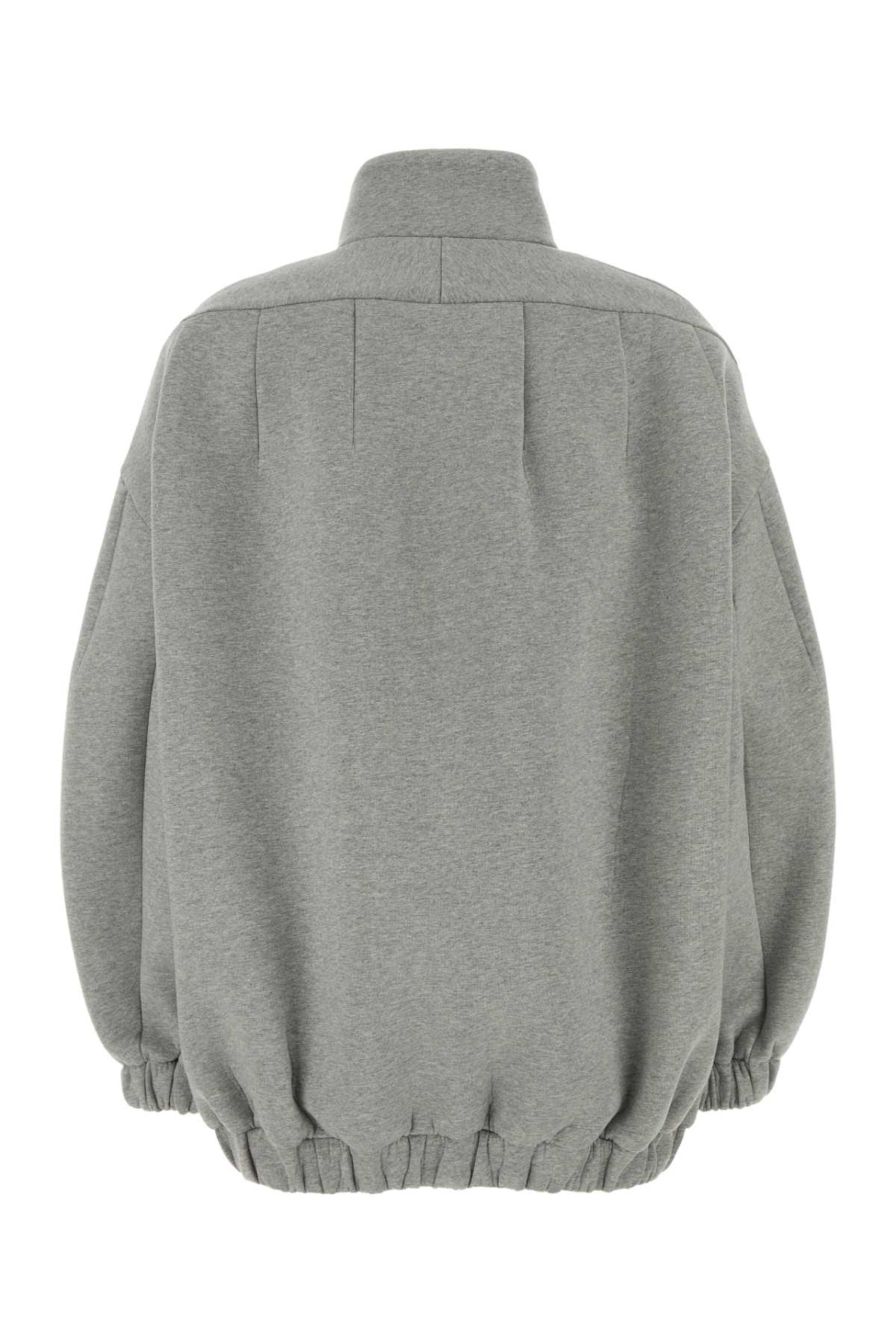 Shop Dries Van Noten Grey Stretch Cotton Blend Sweatshirt In Greymelange