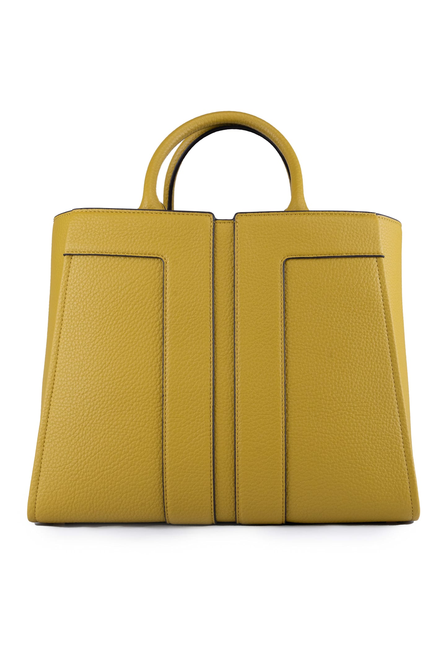 Elisabetta Franchi Medium Leather Effect Handbag In Curry