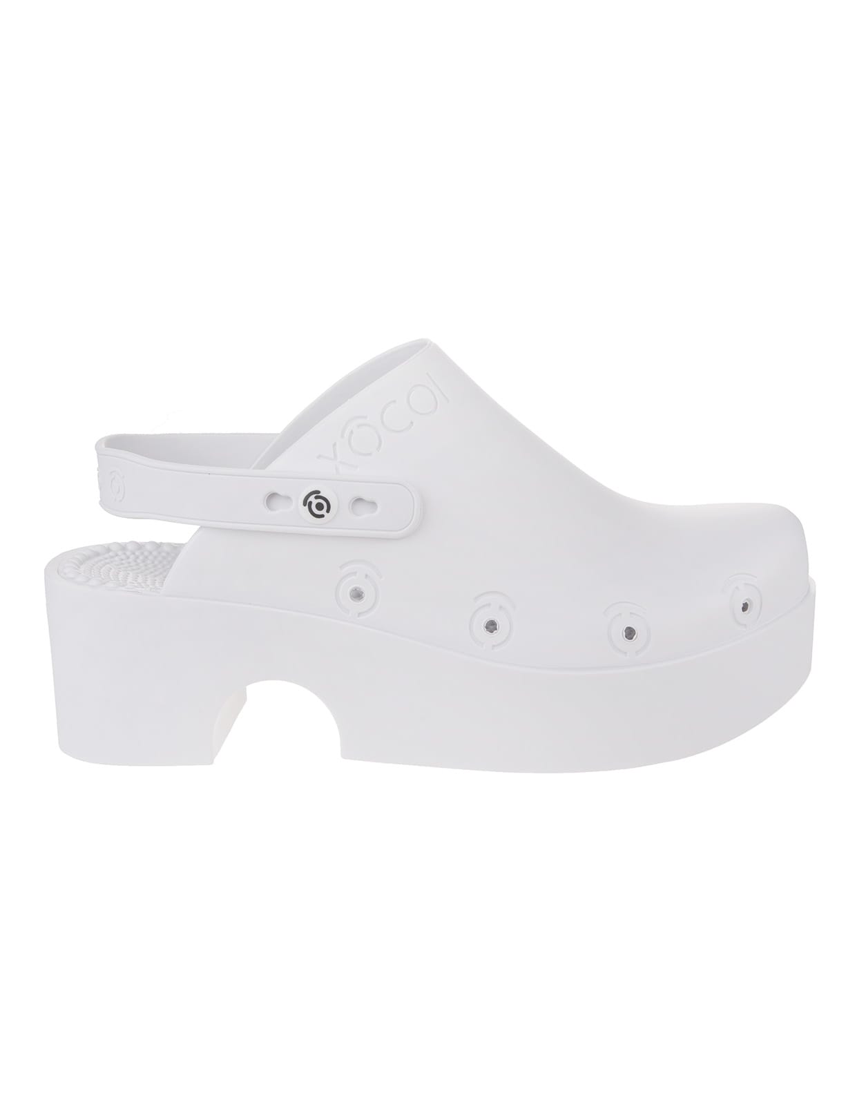 Xocoi Woman Slides In White Recycled Rubber With Logo