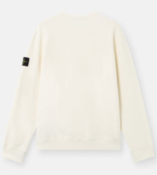 Stone Island 6100028 Brushed Cotton Fleece Sweatshirt In White