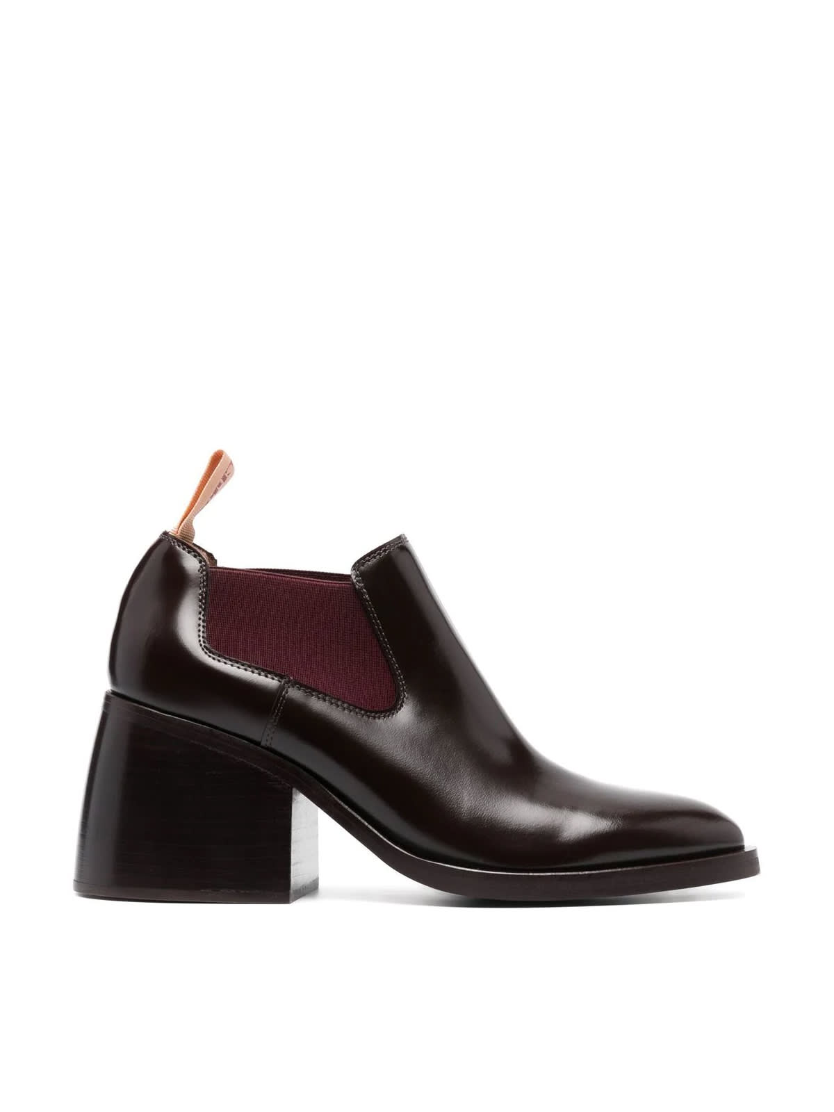 See By Chloé Patent 85mm Block-heel Pumps In Bprdeaux