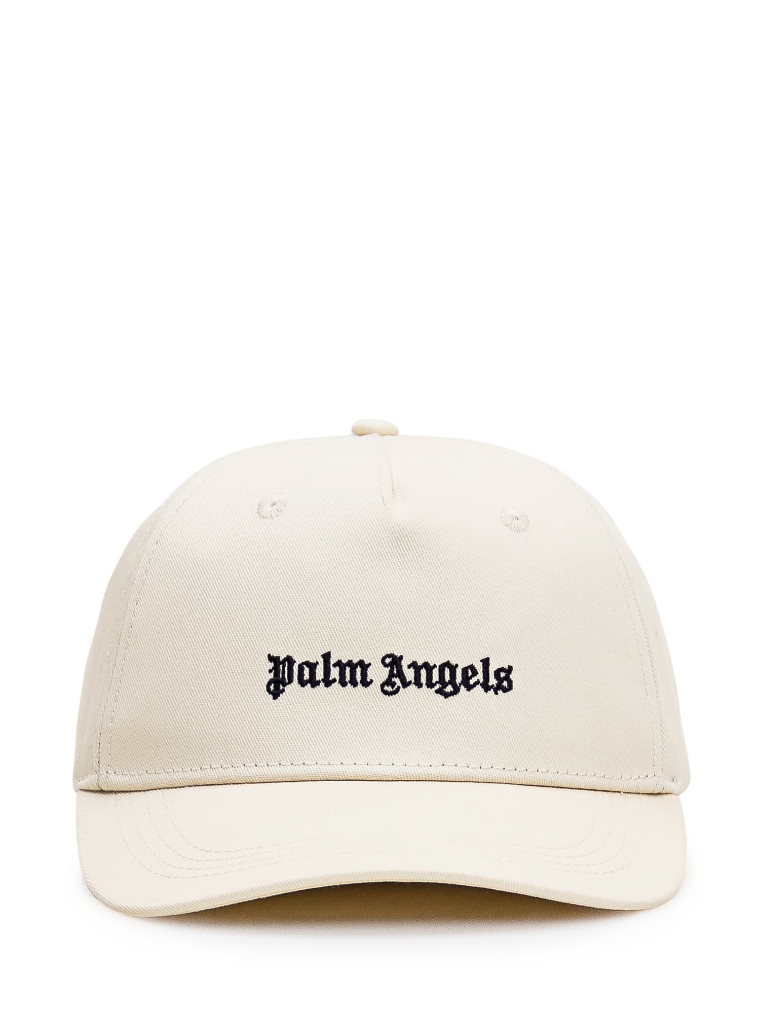 Shop Palm Angels Logo Cap In Off White-black