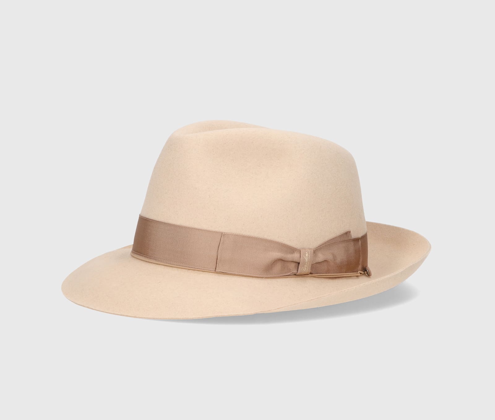 Shop Borsalino Federico Anello Medium Brim In Beige, Tone On Tone Hatband