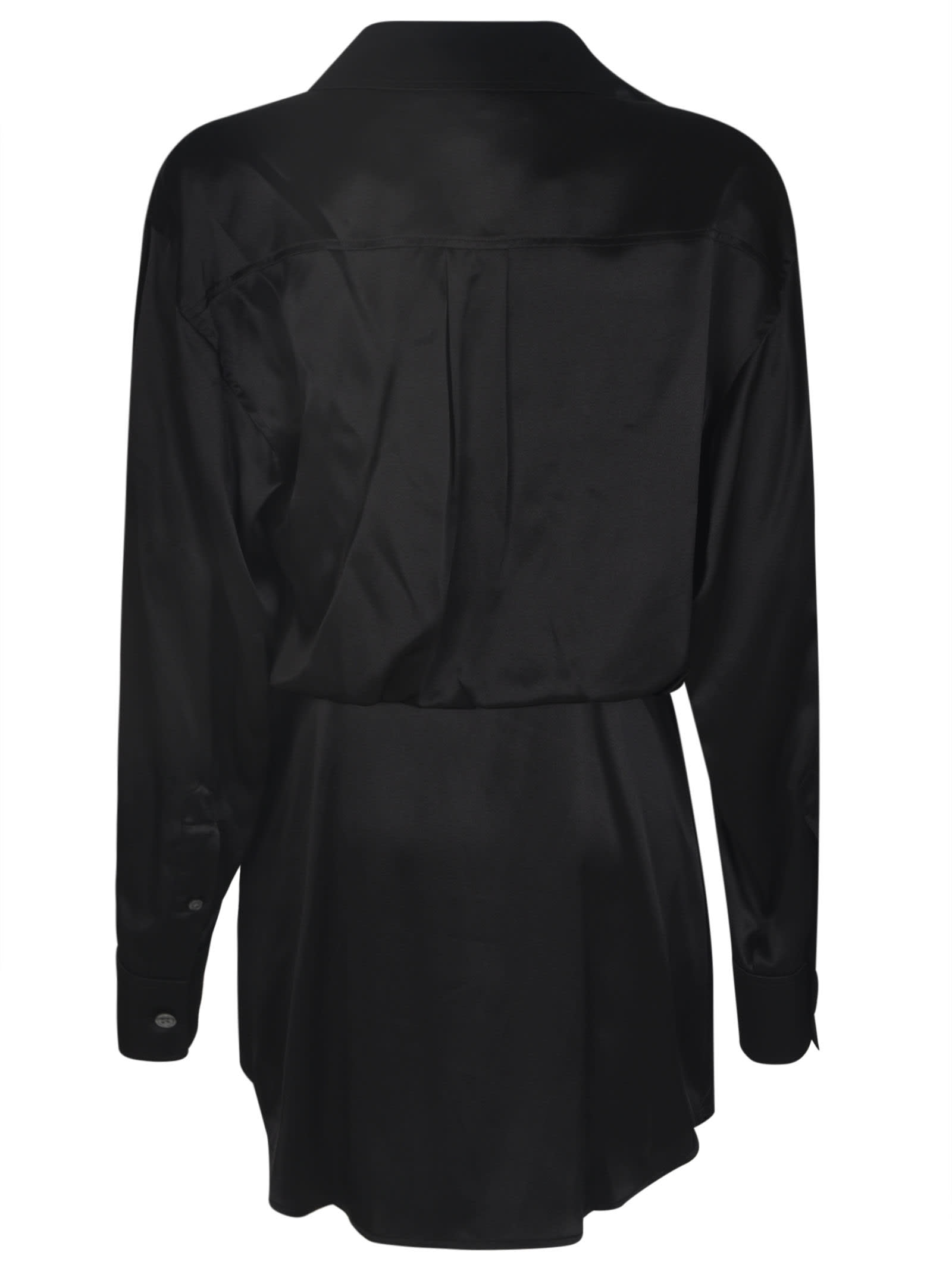 Shop Alexander Wang Button Down Integrated Dress In Black
