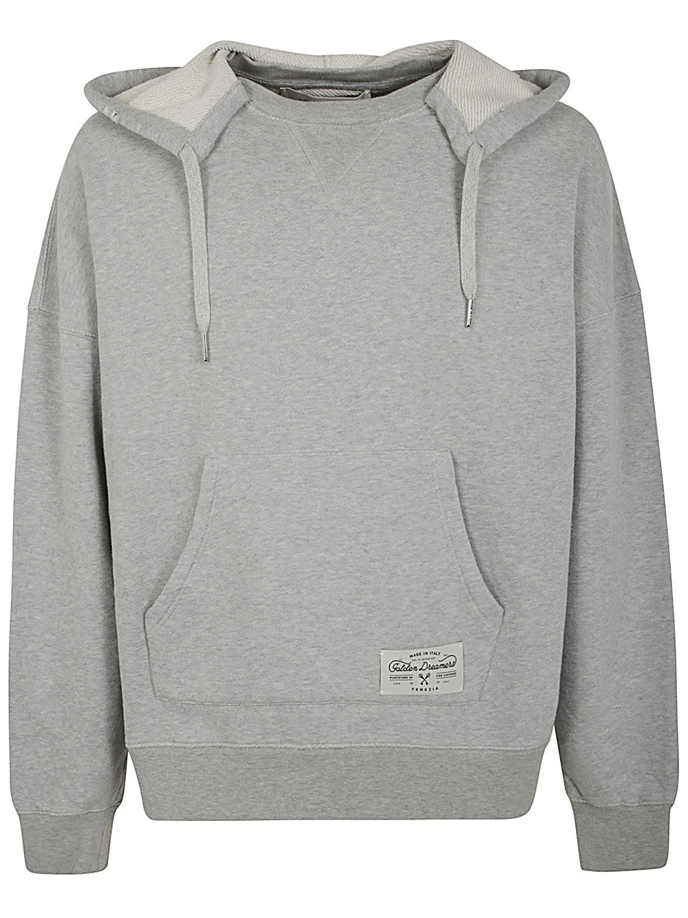 Shop Golden Goose Journey Unisex Hoodie Cotton Melange Sweatshirt Printed On Back In Alluminium Melange Gray