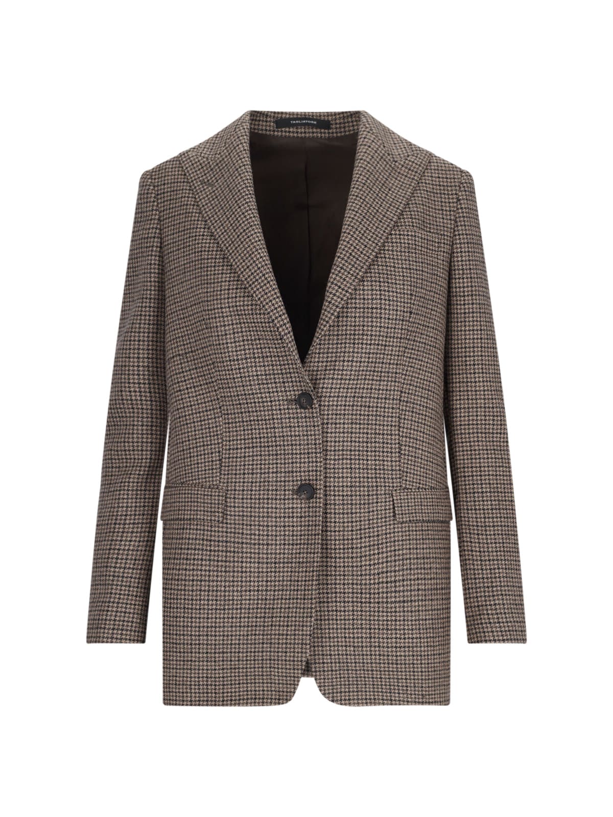 Shop Tagliatore Houndstooth Blazer In Brown