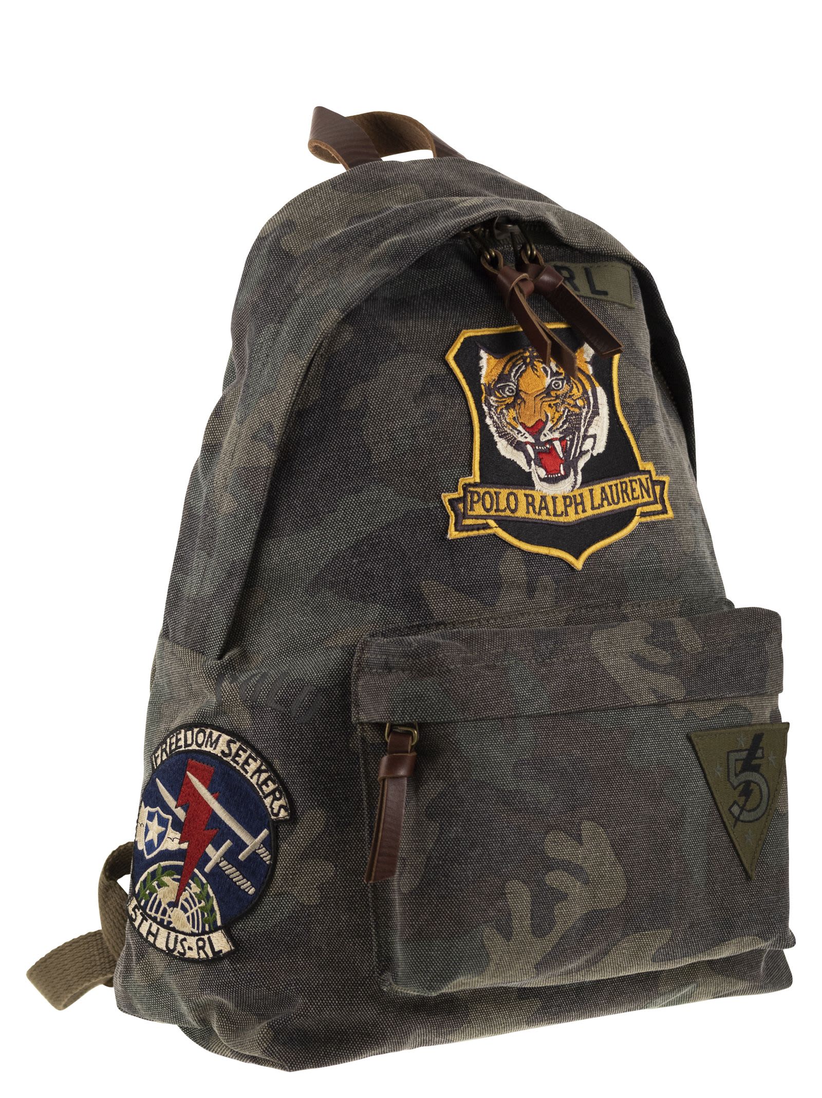 Shop Polo Ralph Lauren Camouflage Canvas Backpack With Tiger