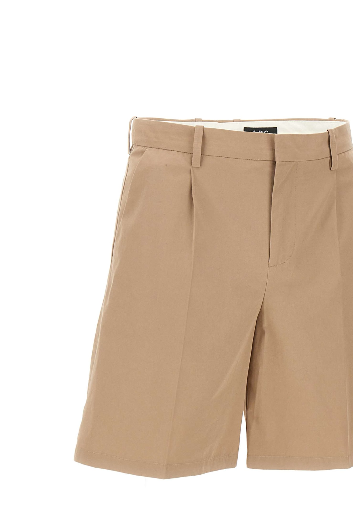 Shop Apc Cotton Shorts Terry In Sand